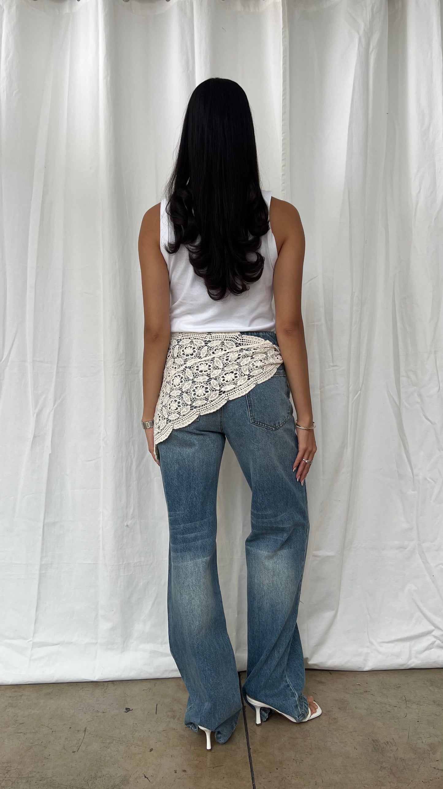 Jeans mezclilla encaje