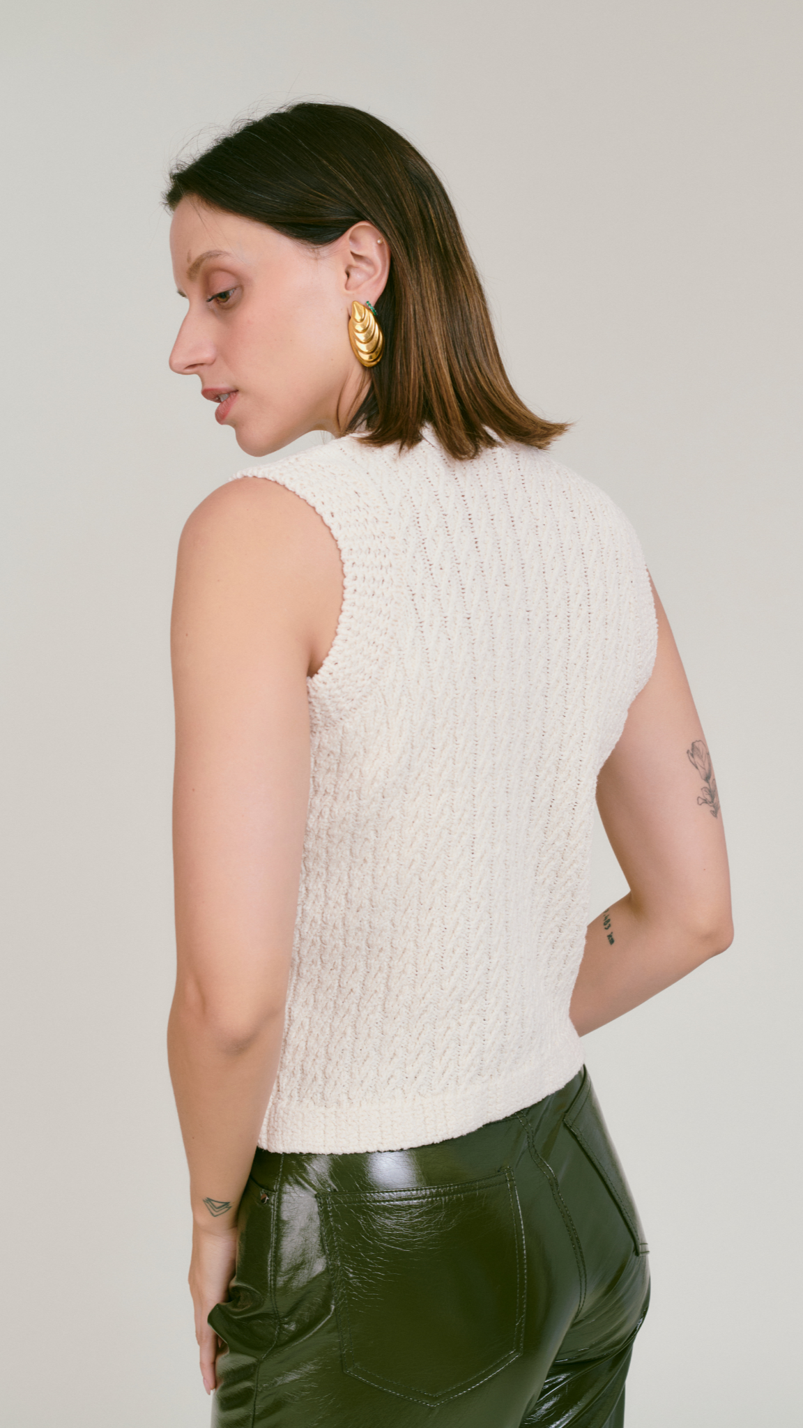 Chaleco Tejido Crema