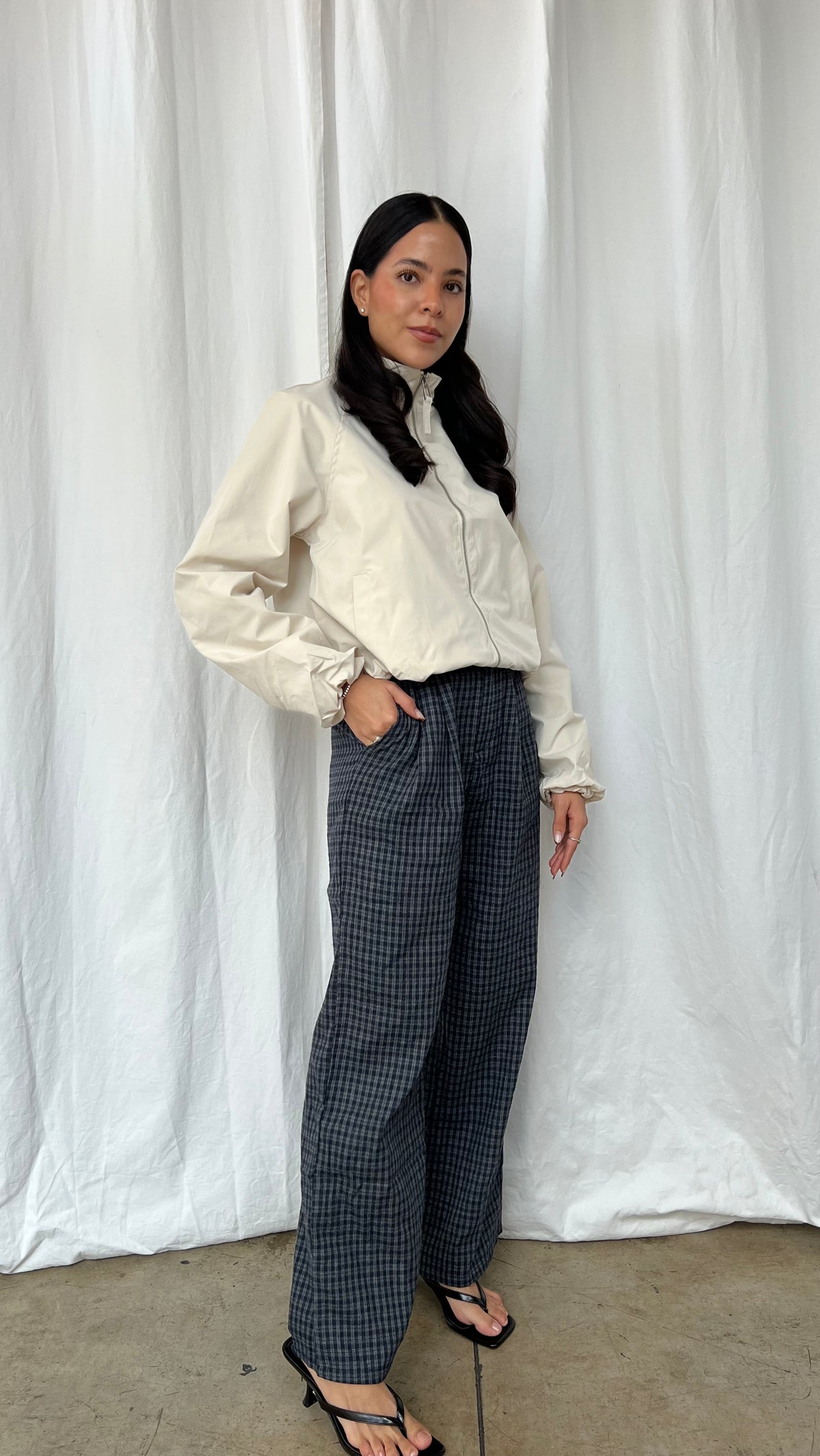 Pantalón cuadros marino