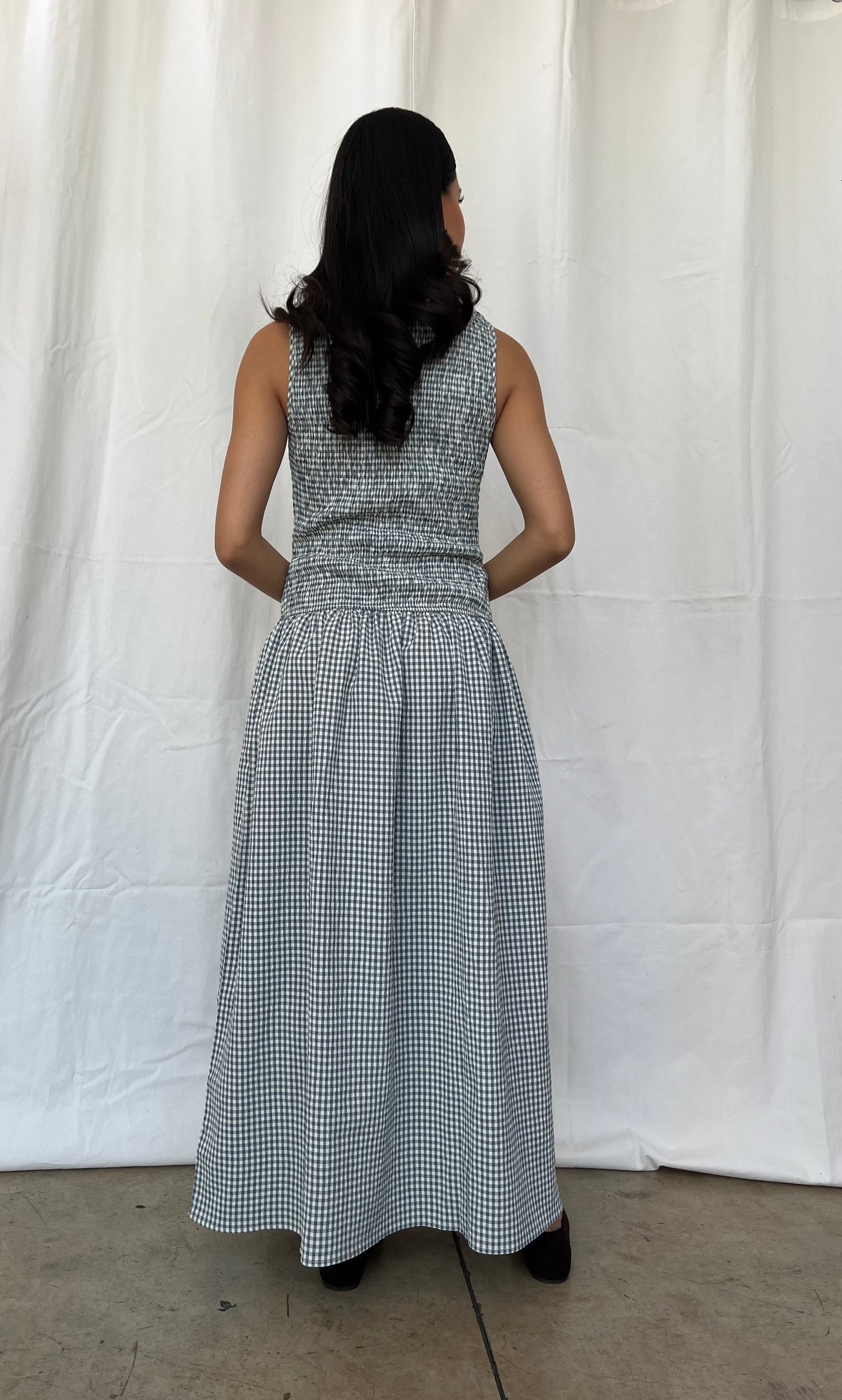 Vestido cuadros azul