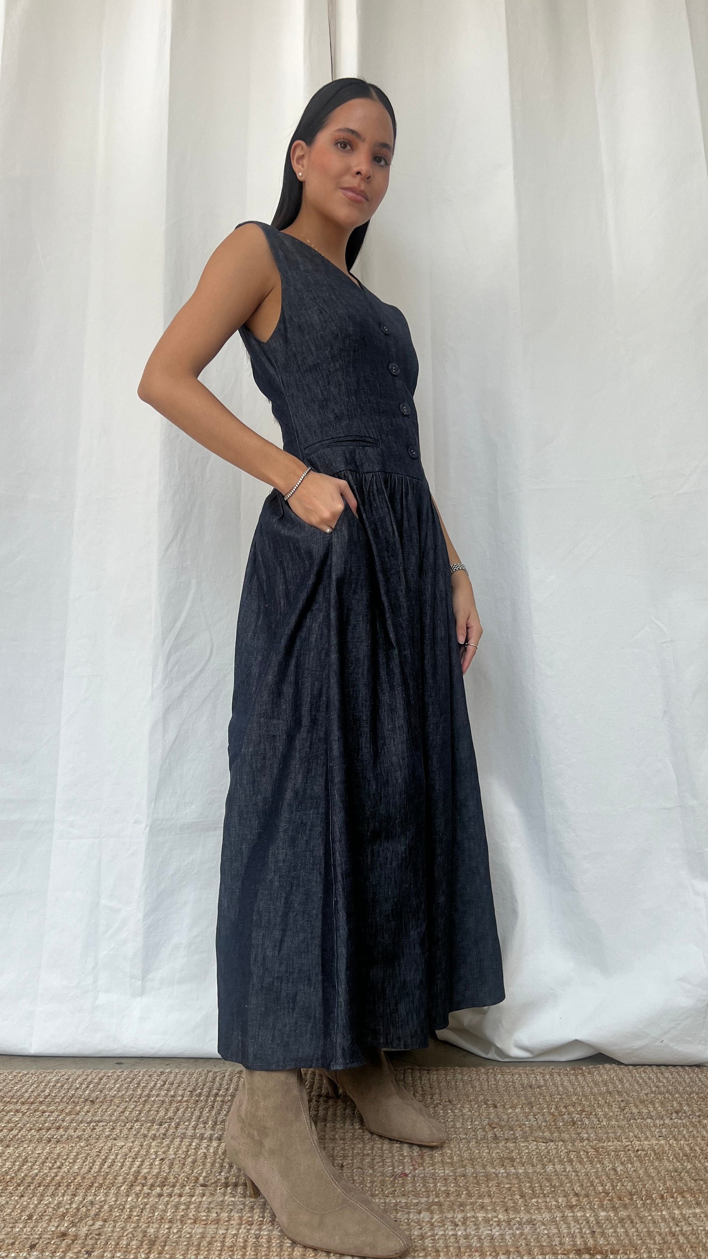 Vestido dark denim