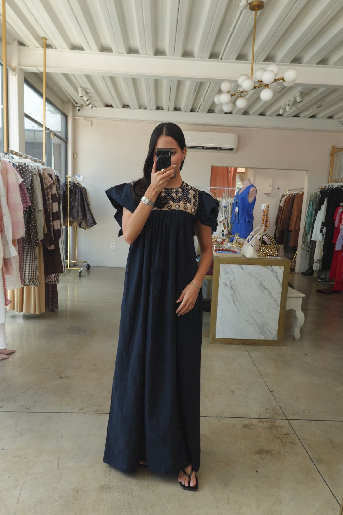 Vestido San Andrés mexicana azul marino 1.3