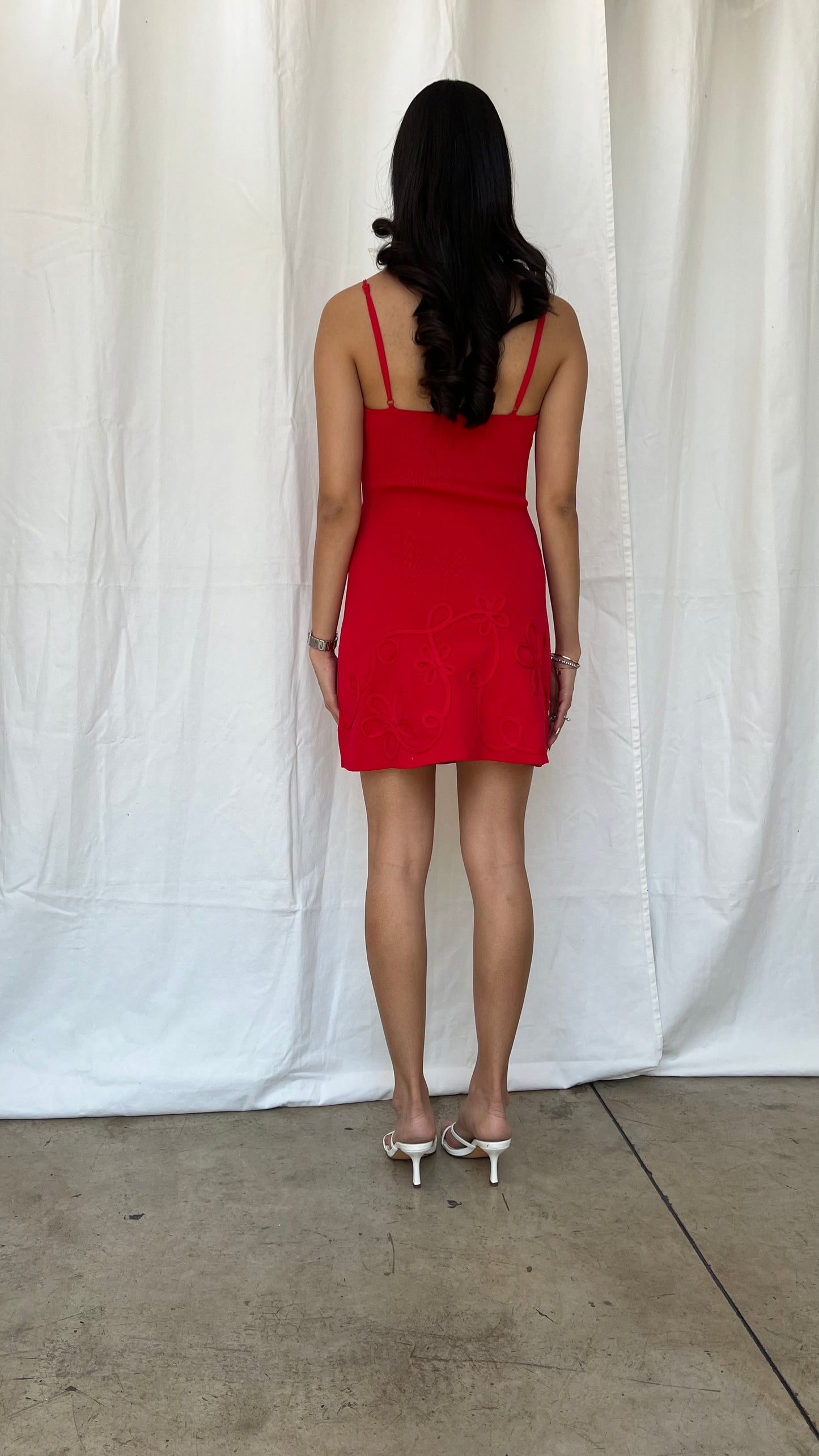Vestido rojo flores