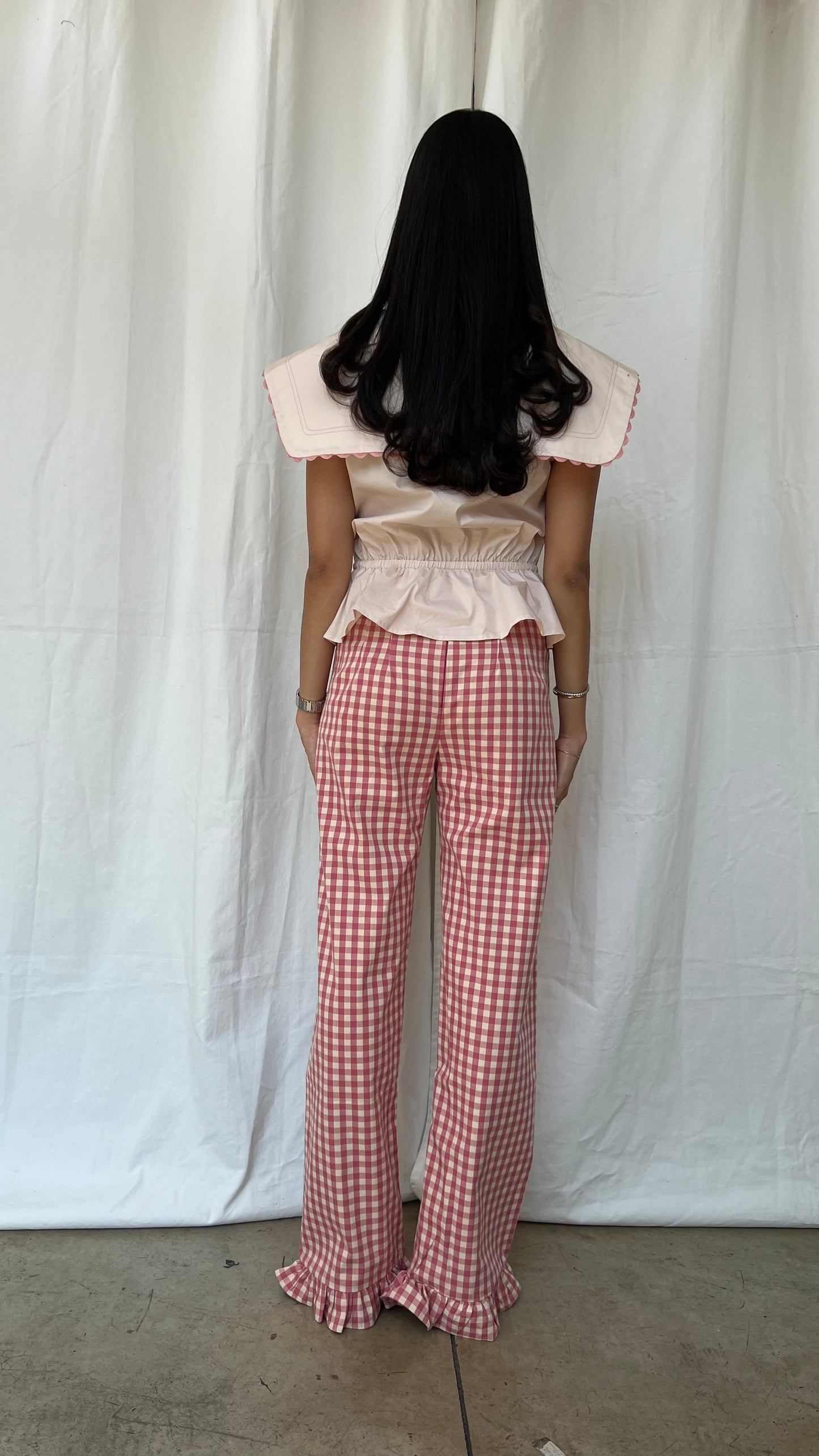 Pantalón rosa Vichy