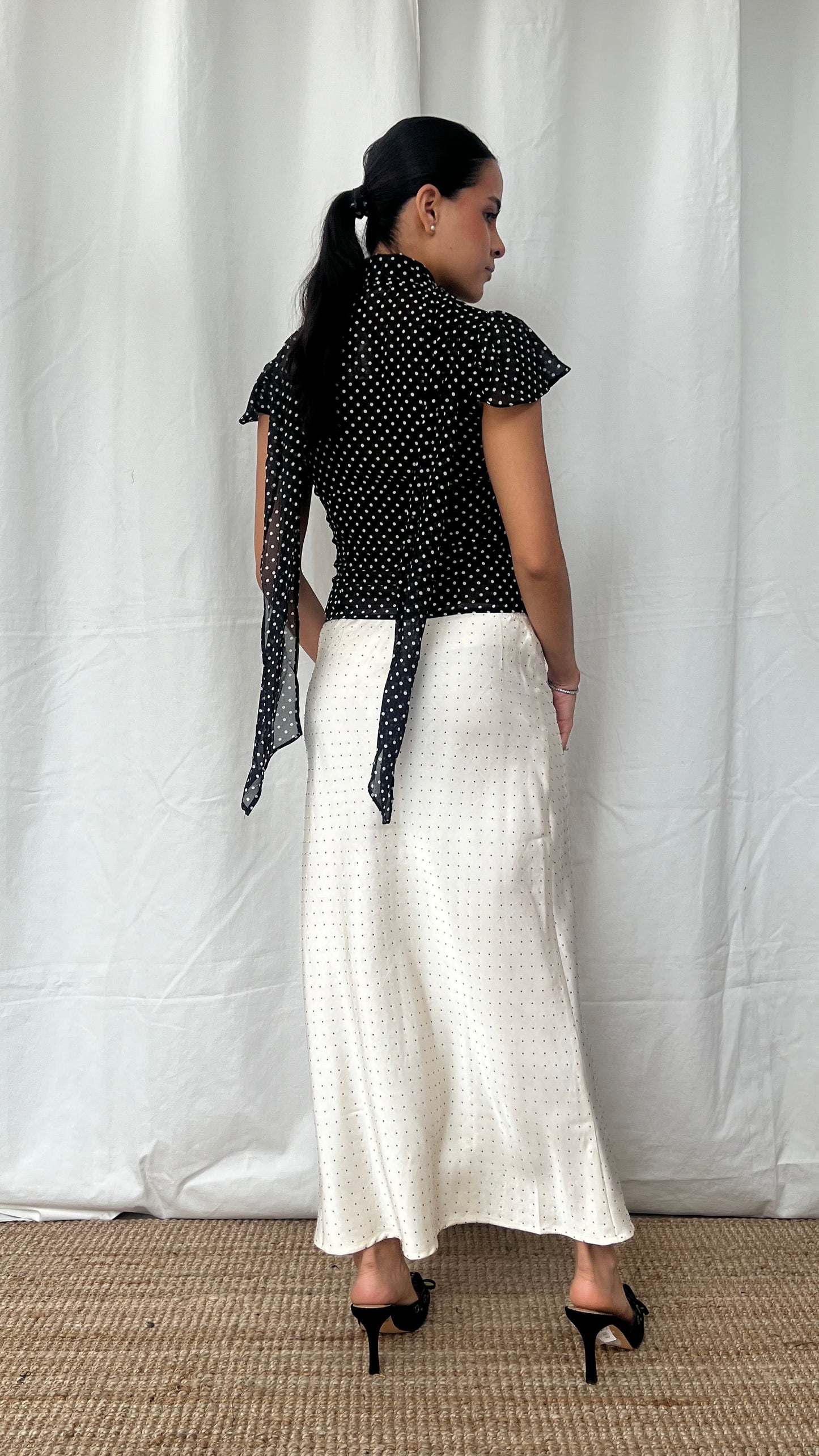 Blusa Polka Dots Negro y Blanco