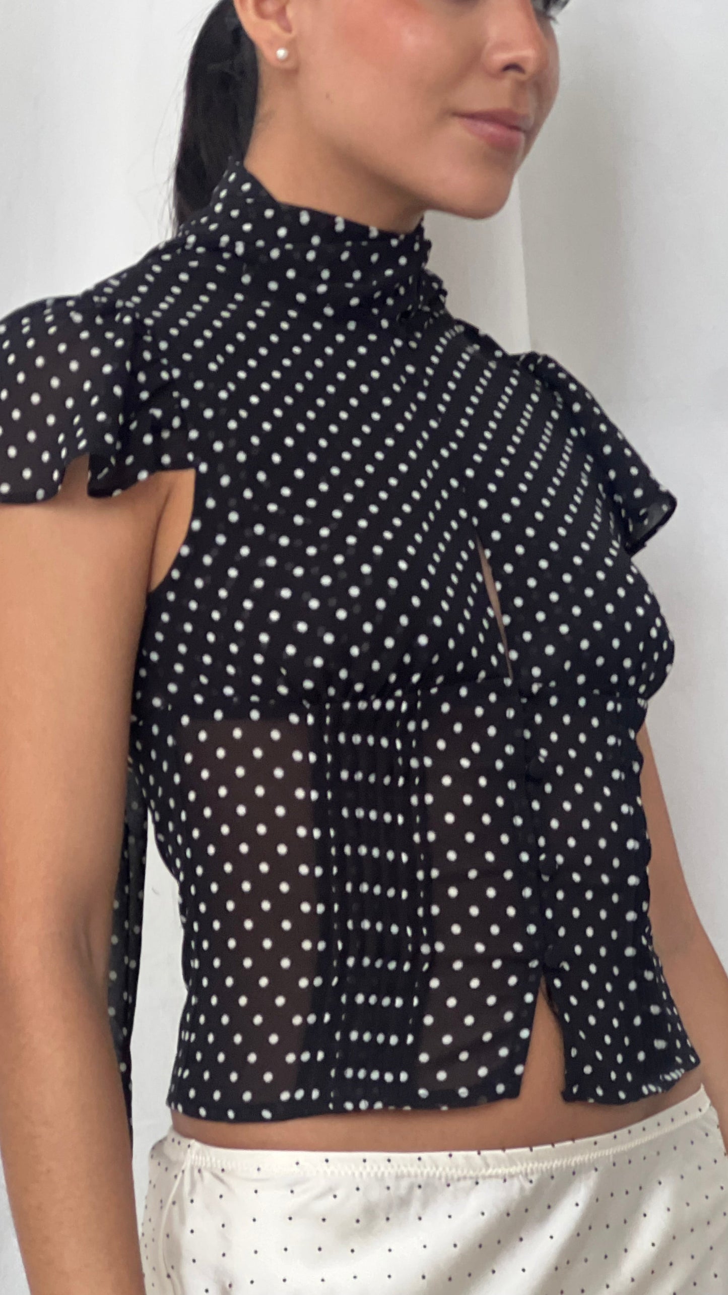 Blusa Polka Dots Negro y Blanco