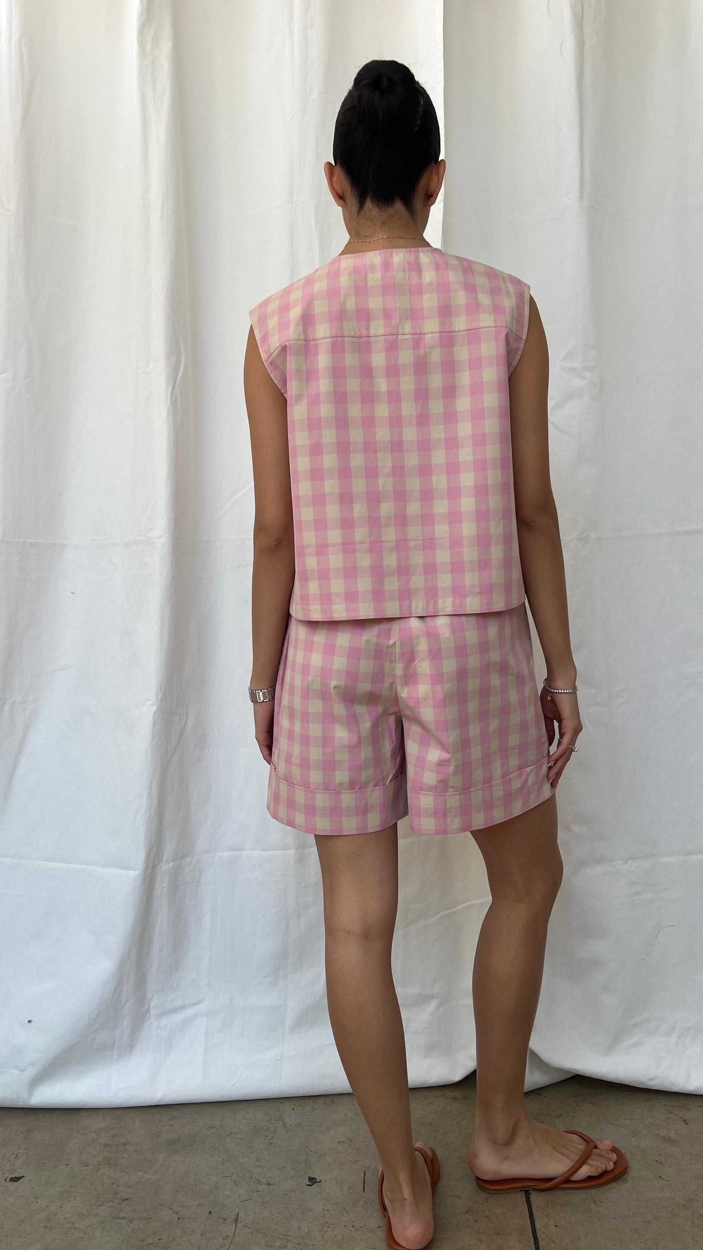 FRNCH- Set Vichy chaleco y short