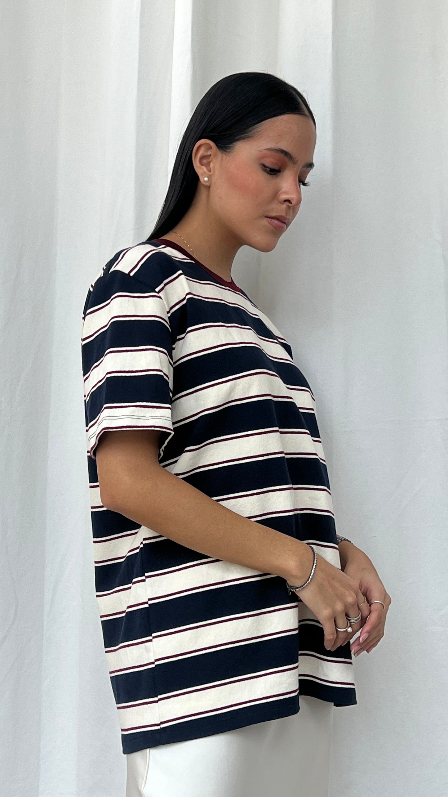Tshirt rayas azul con tinto