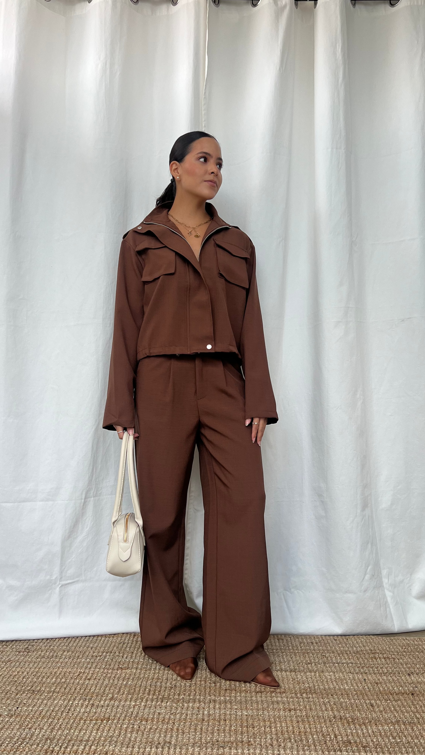 Set de blusa y pantalón brown