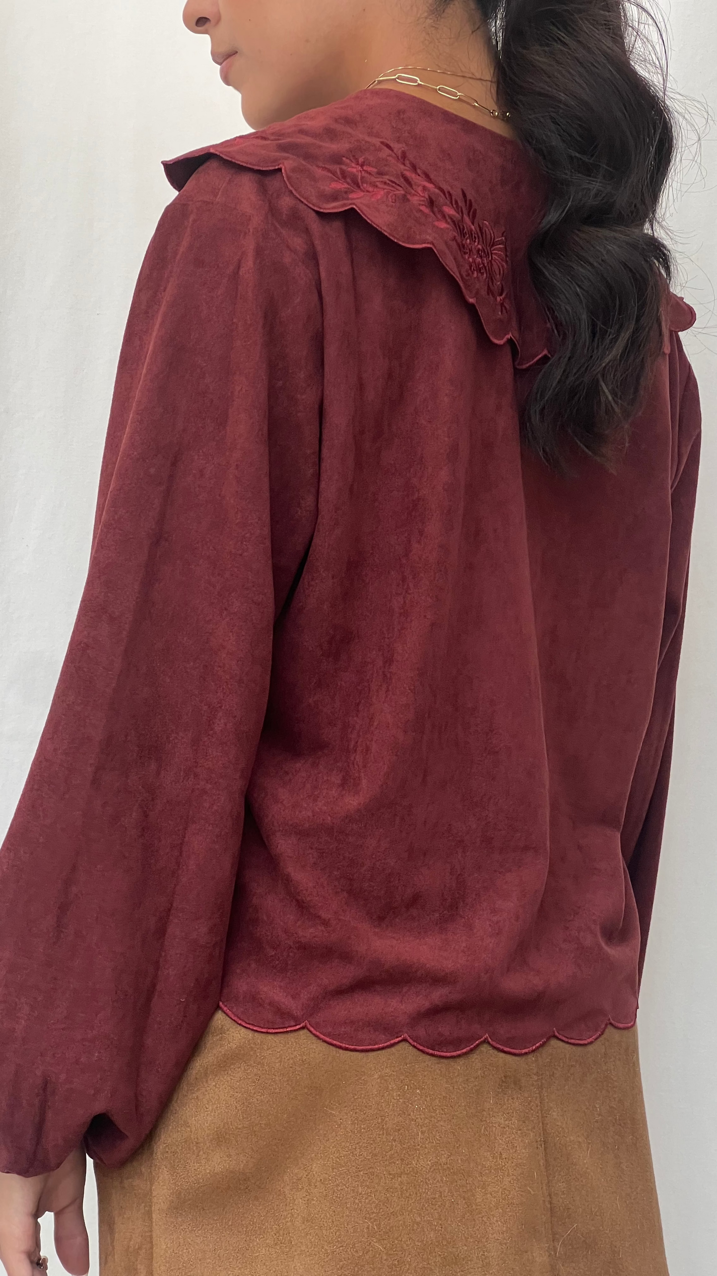Blusa gamuza burgandy