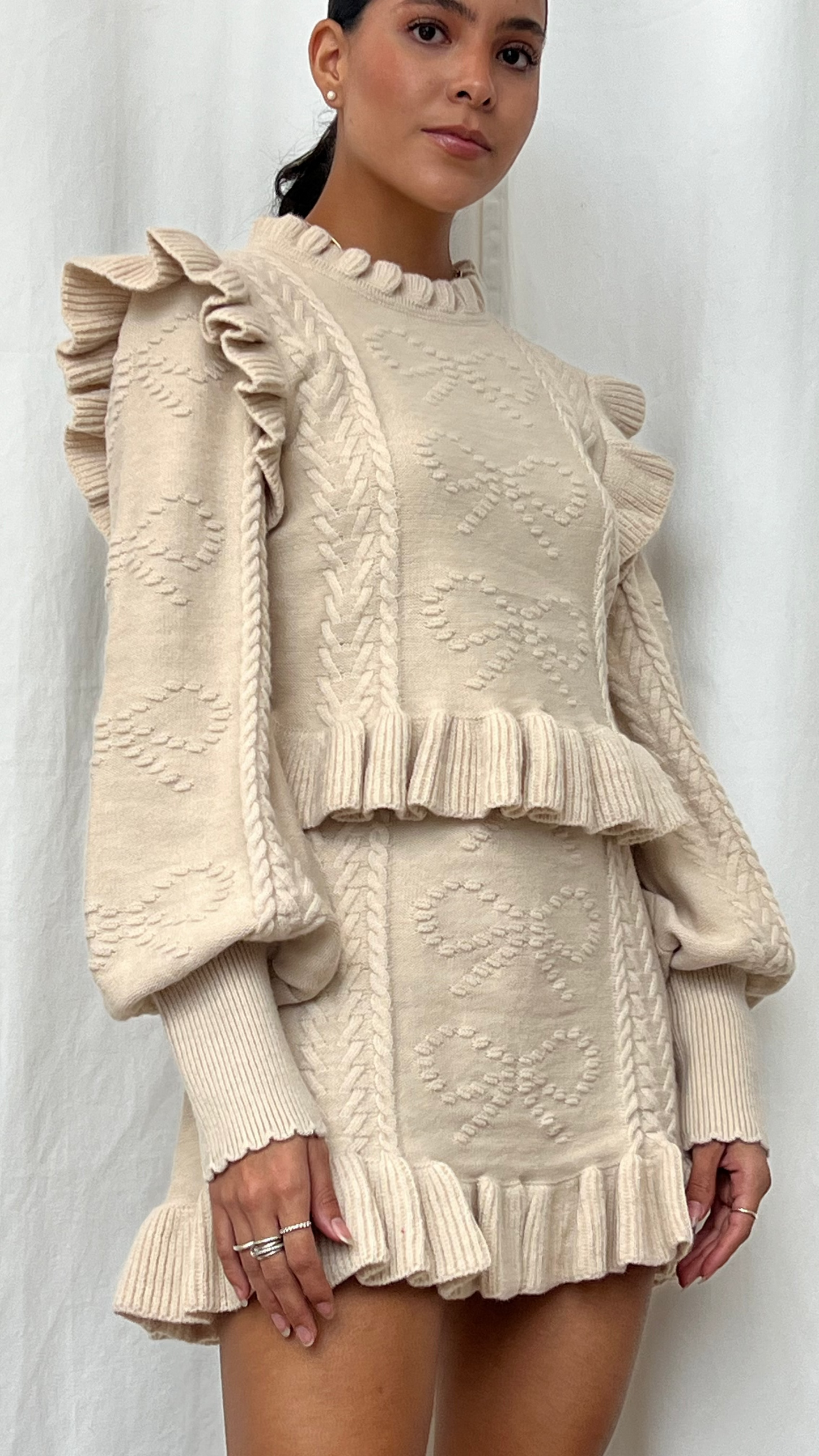 Set de punto en Taupe