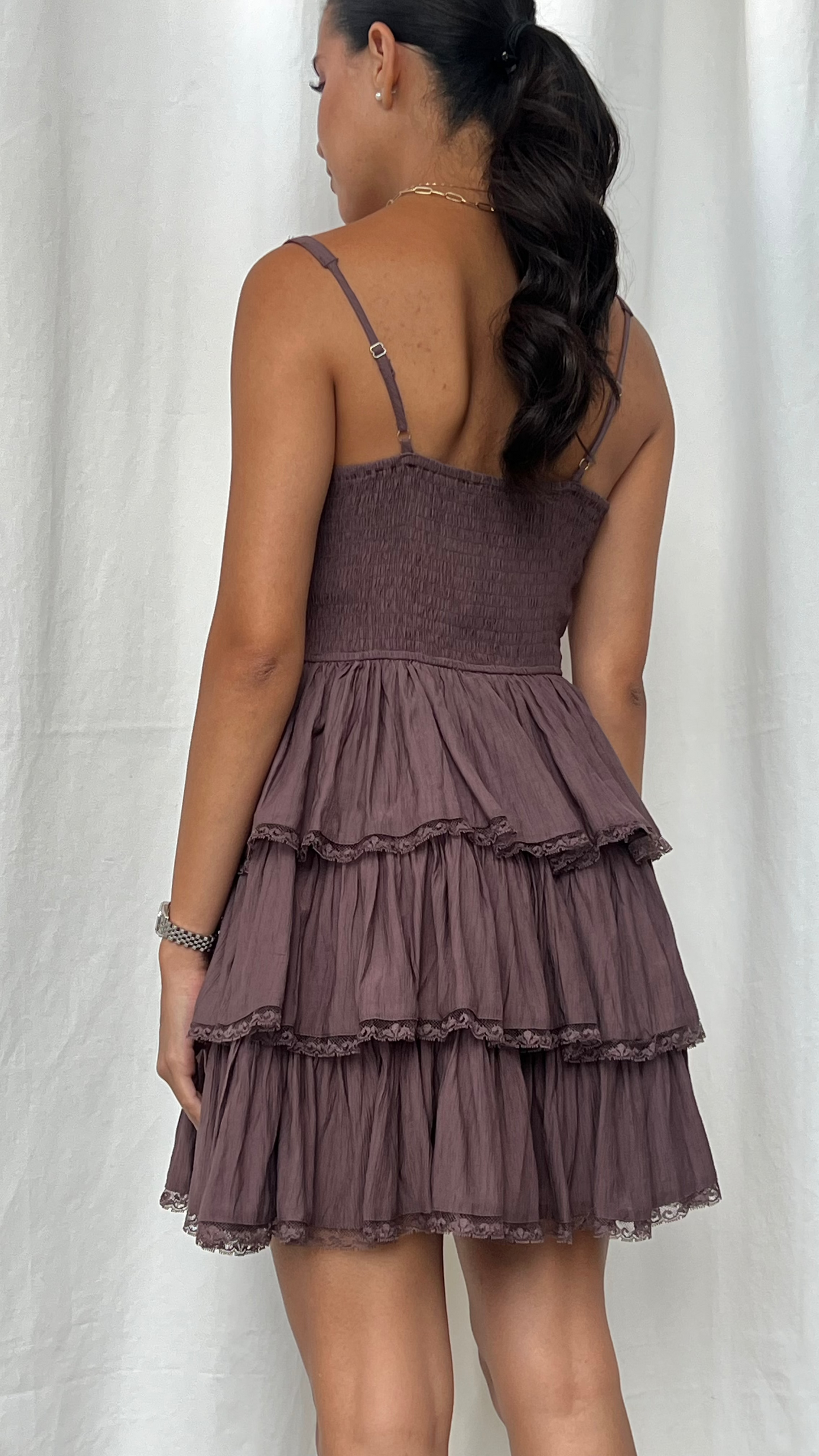 Vestido corto cafe