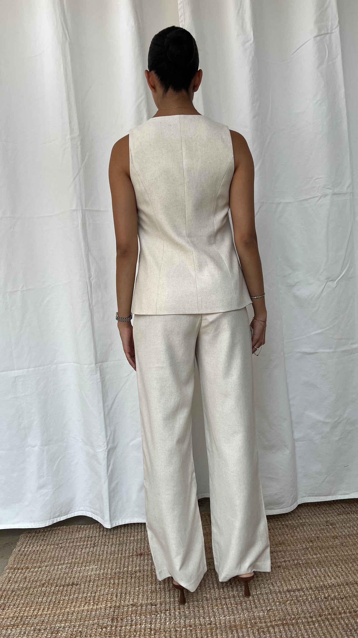 Set chaleco y pantalón cream