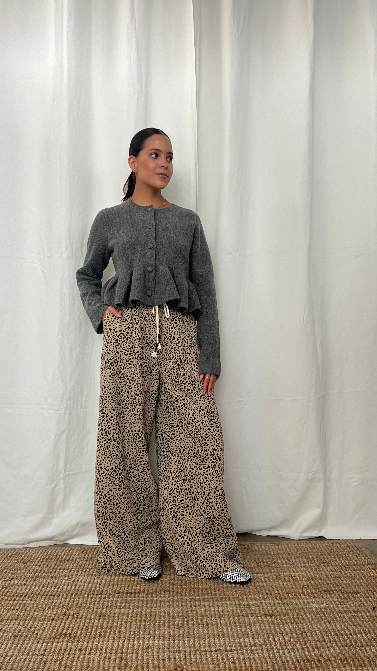 Pantalones denim animal print