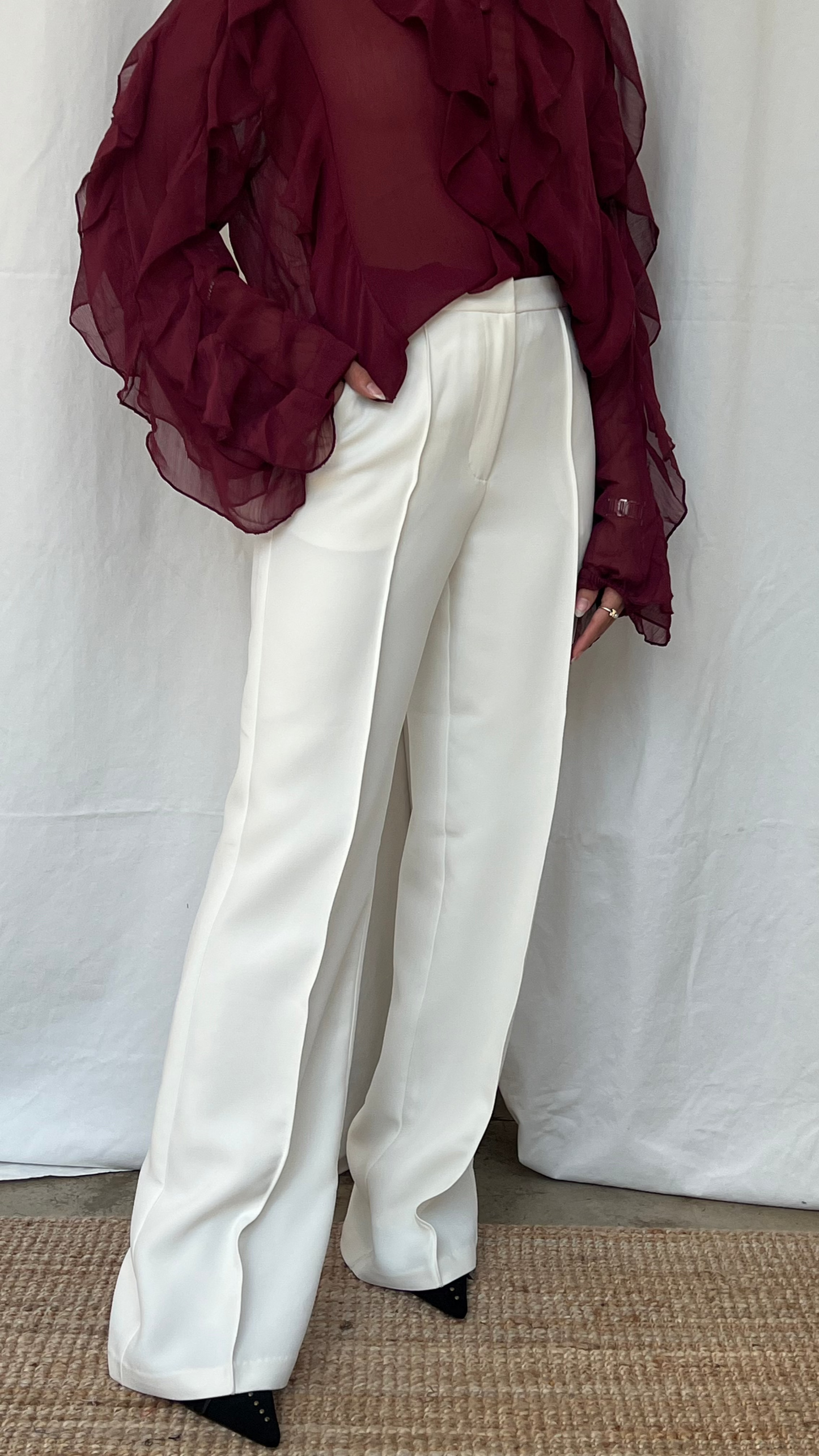 Pantalón recto blanco