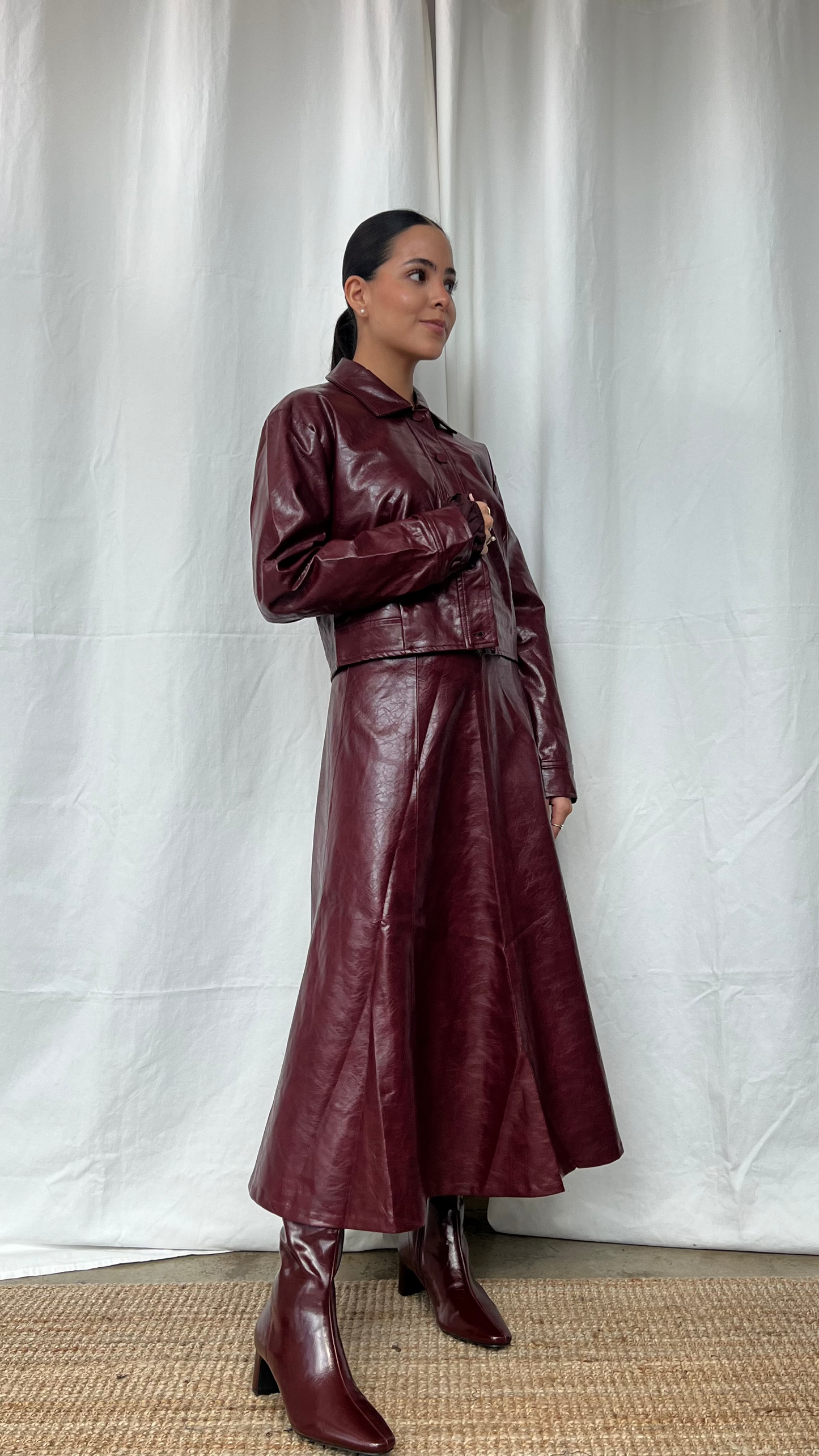 Chaqueta vinipiel tinto