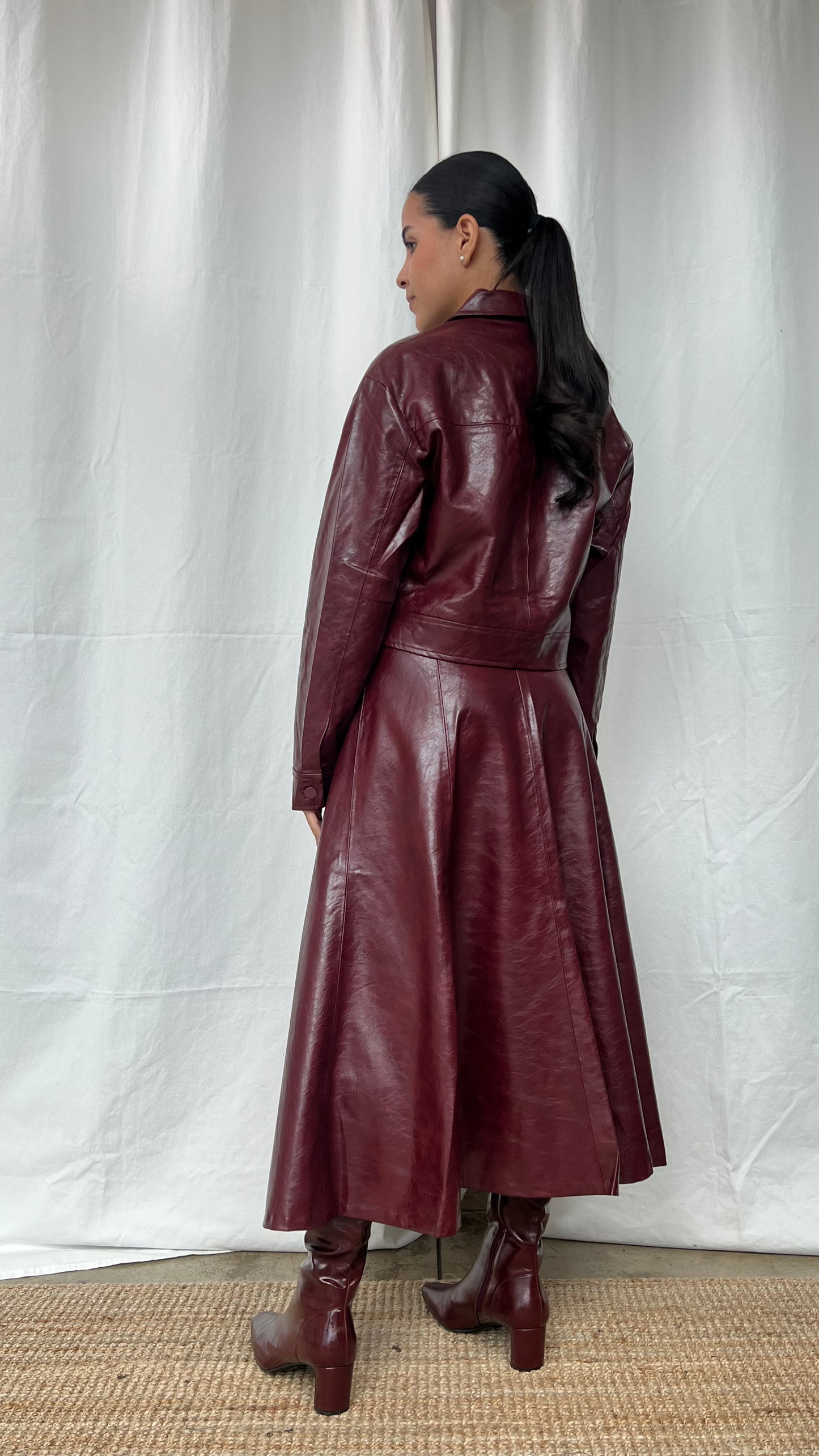 Chaqueta vinipiel tinto