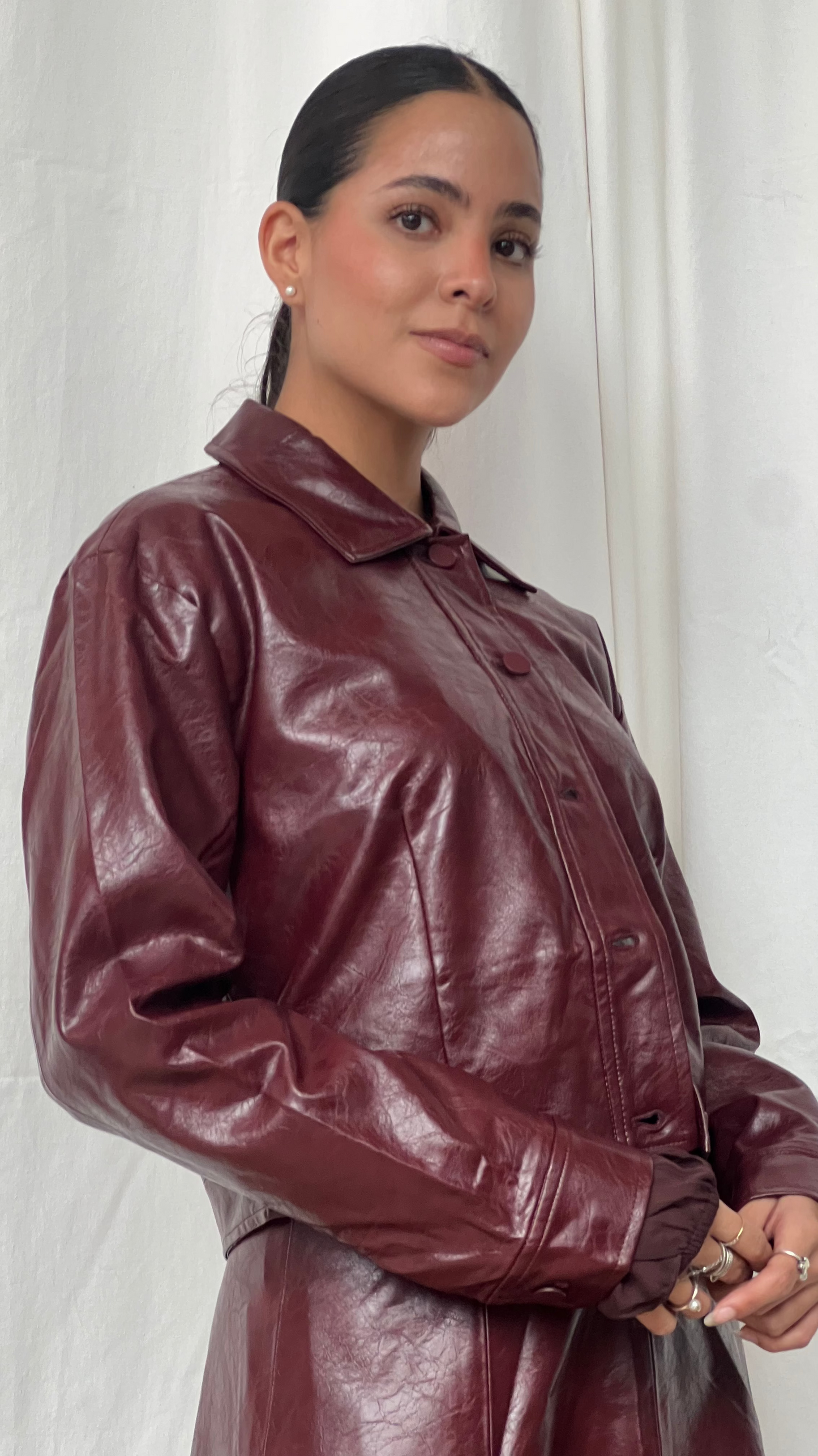 Chaqueta vinipiel tinto