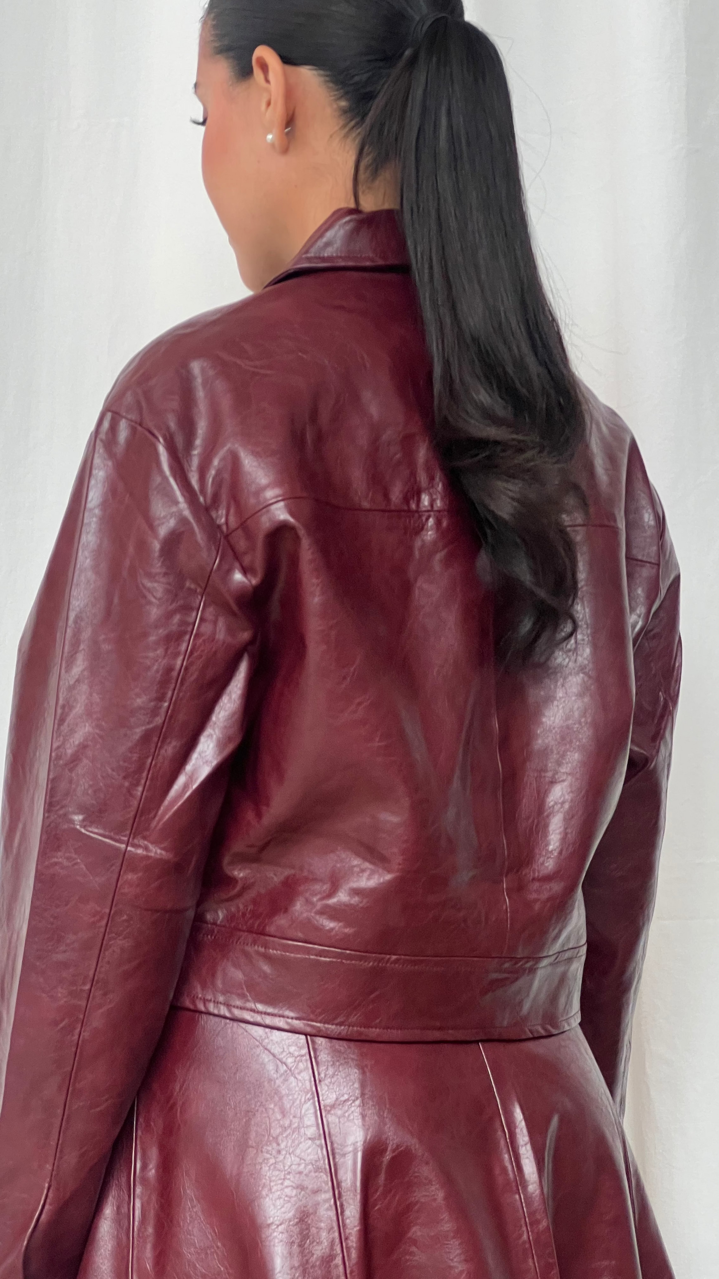 Chaqueta vinipiel tinto