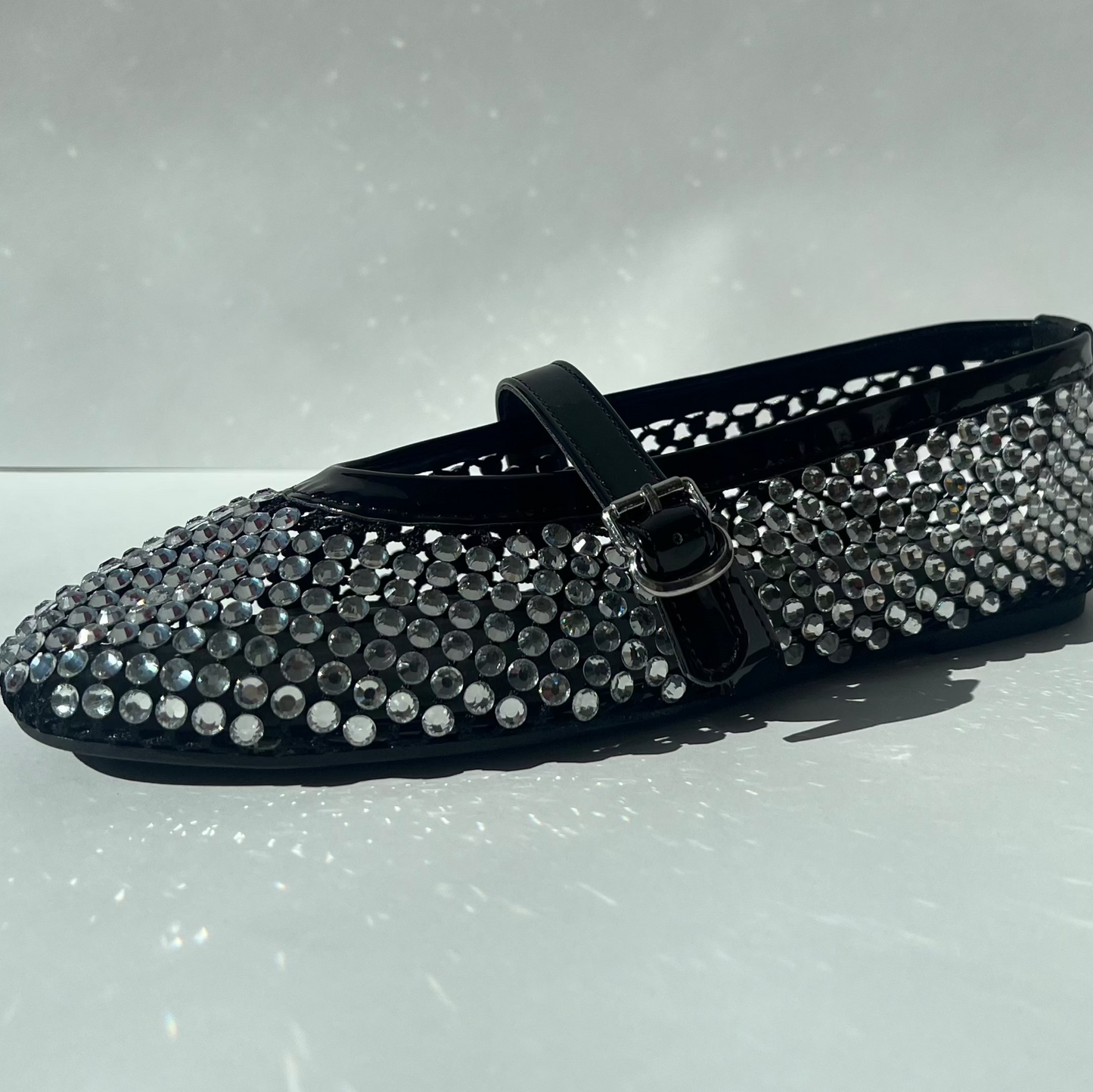 Flats brillo en negra
