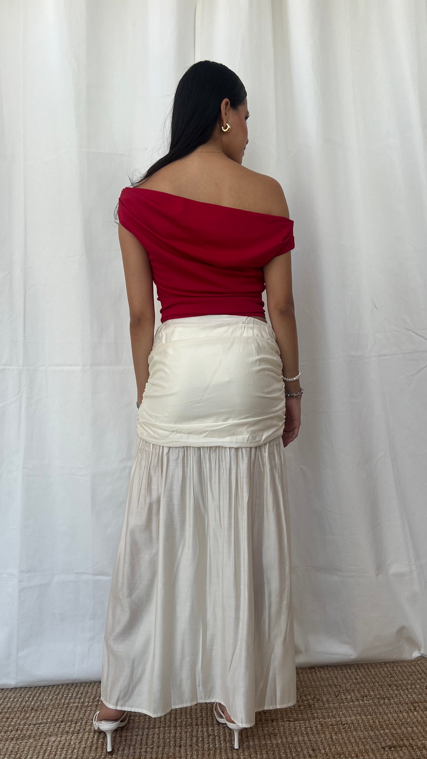 Falda Midi Beige
