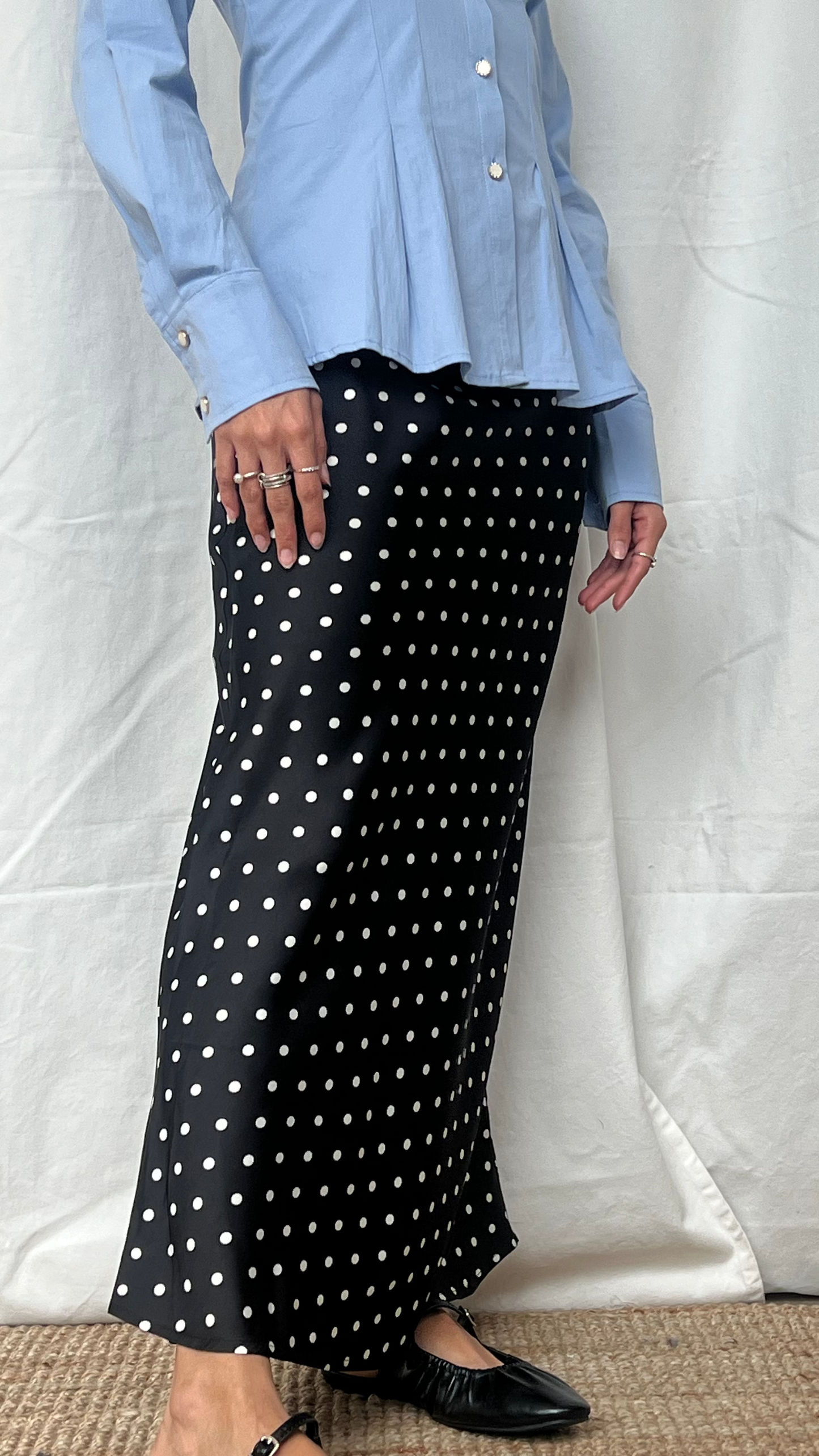 Falda Polka Dott black