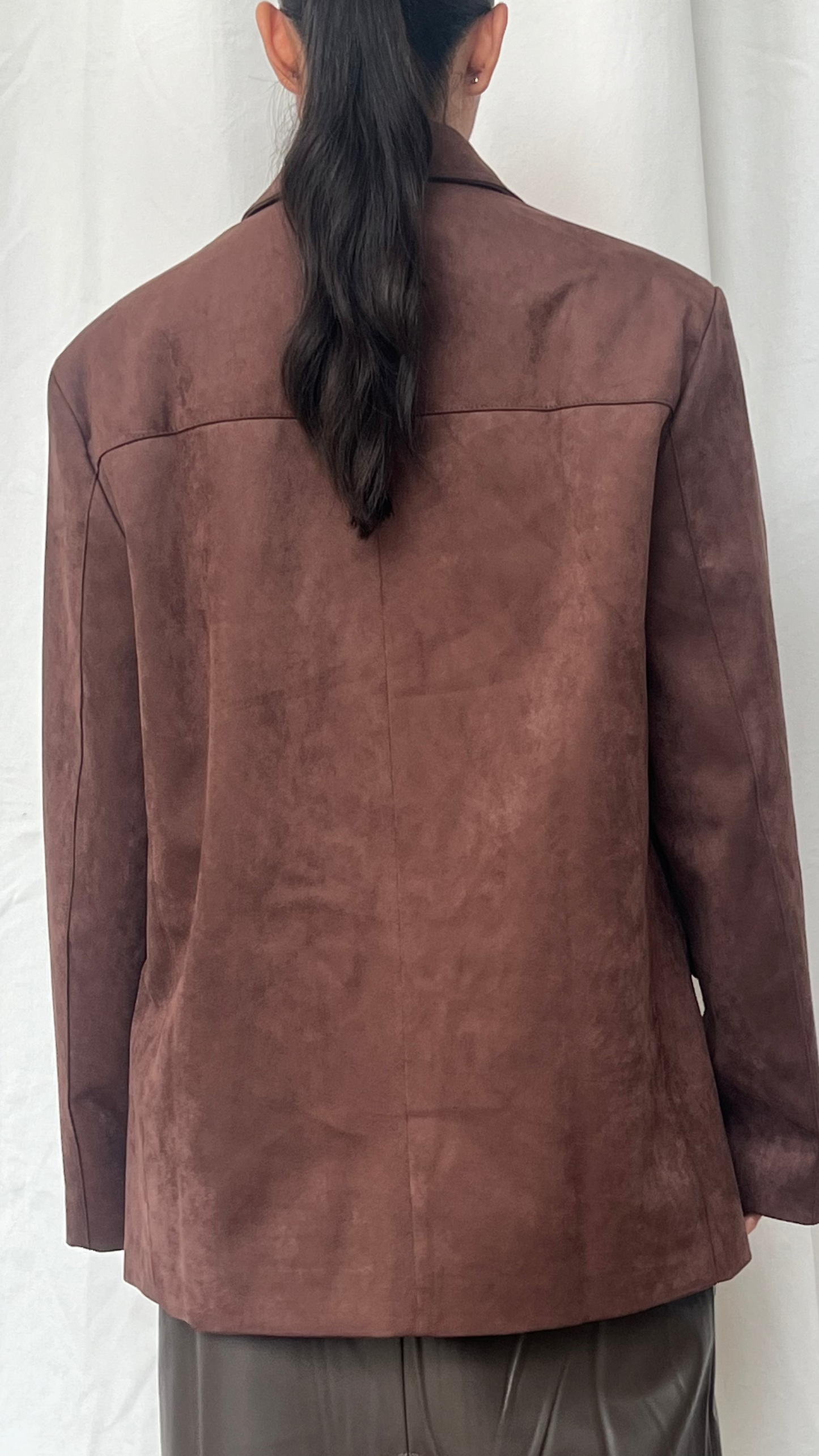 Blazer oversize tipo gamuza brown