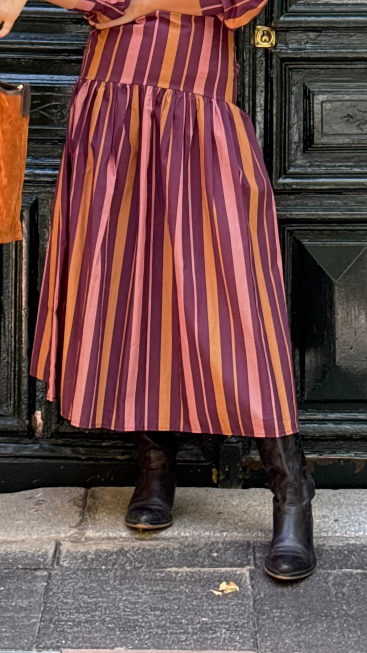 Falda rayas bicolor rosa