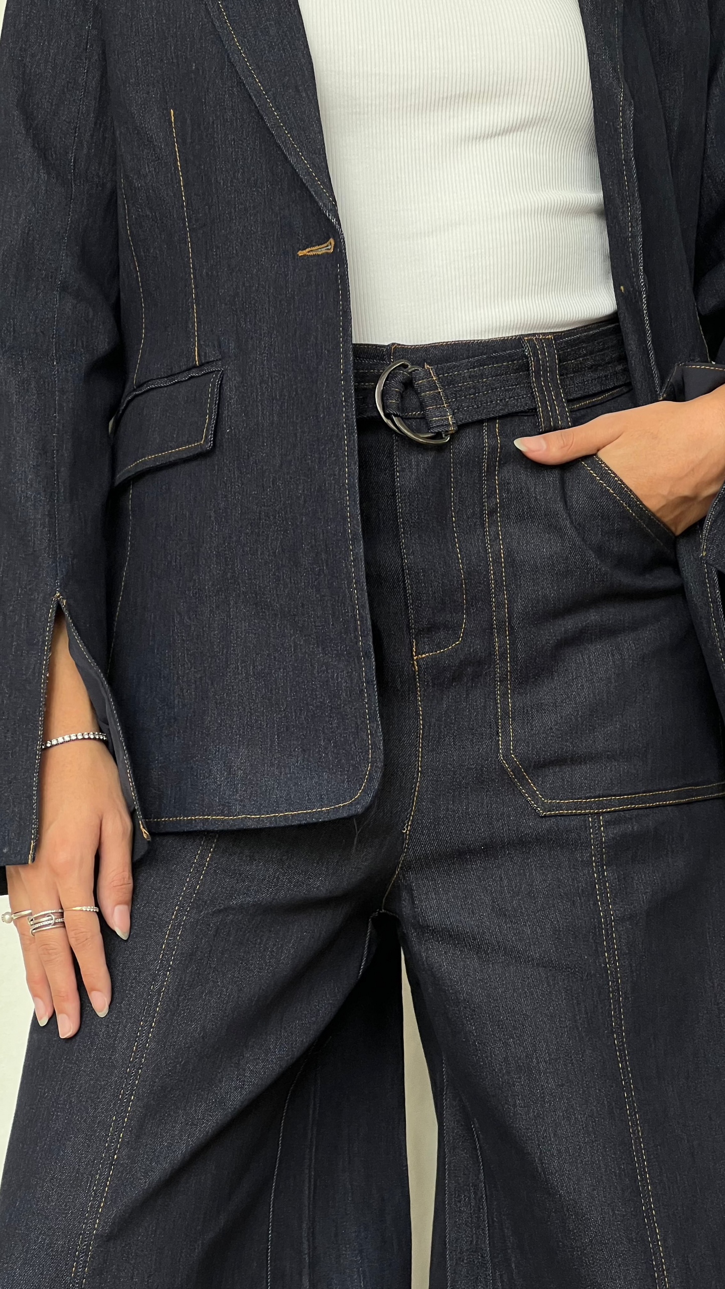Pantalon denim high west