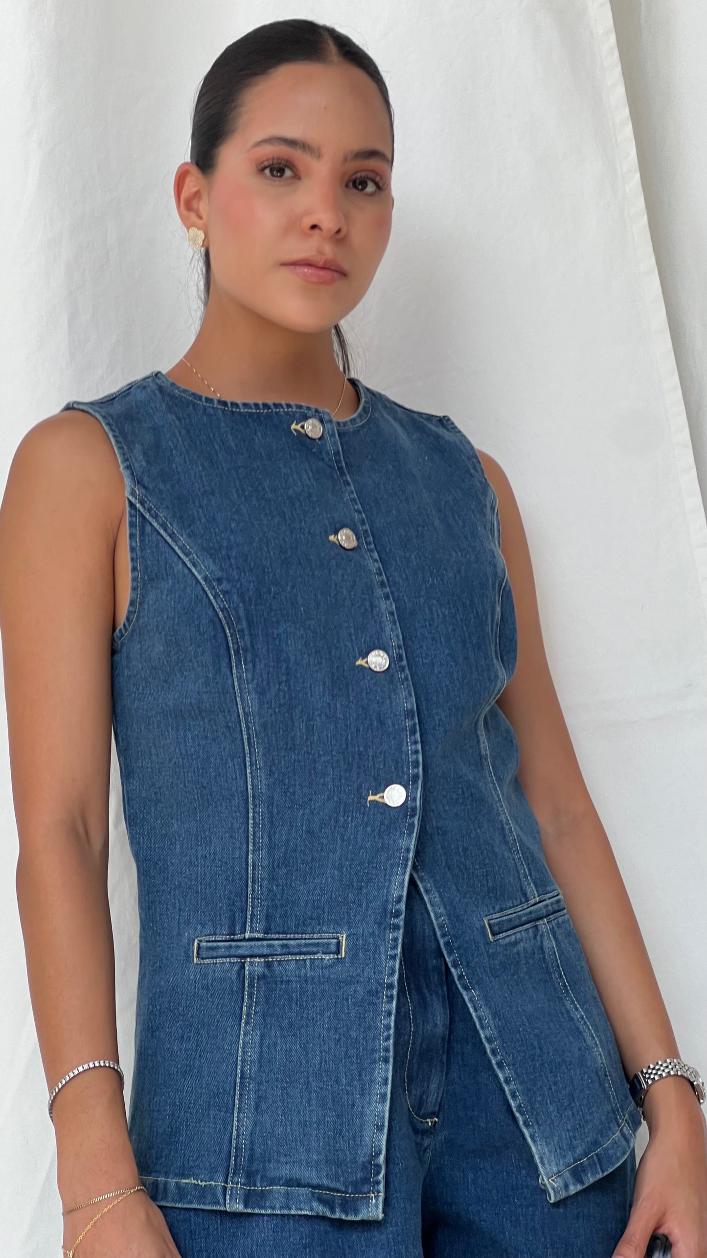 Denim short set