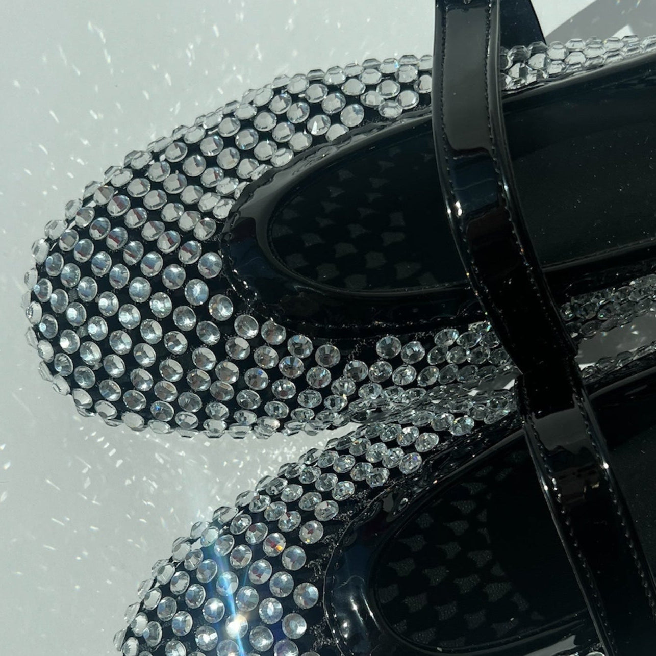 Flats brillo en negra