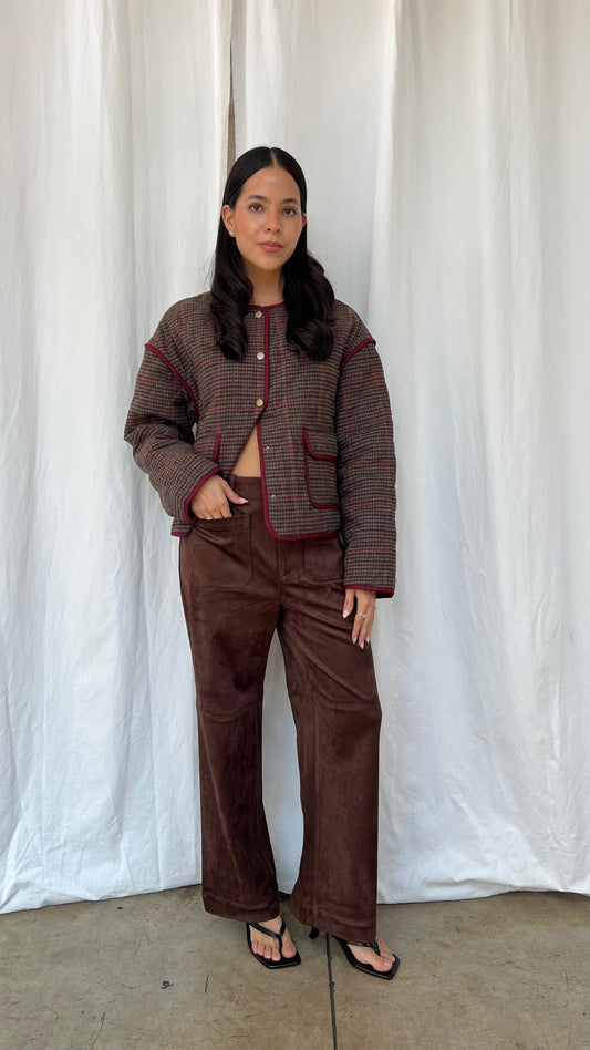 Chaqueta cuadros café