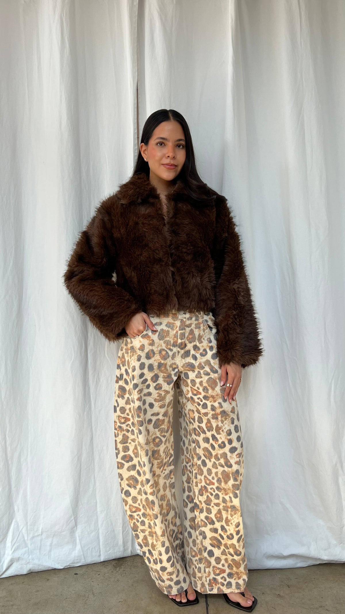 Jeans globo leopardo