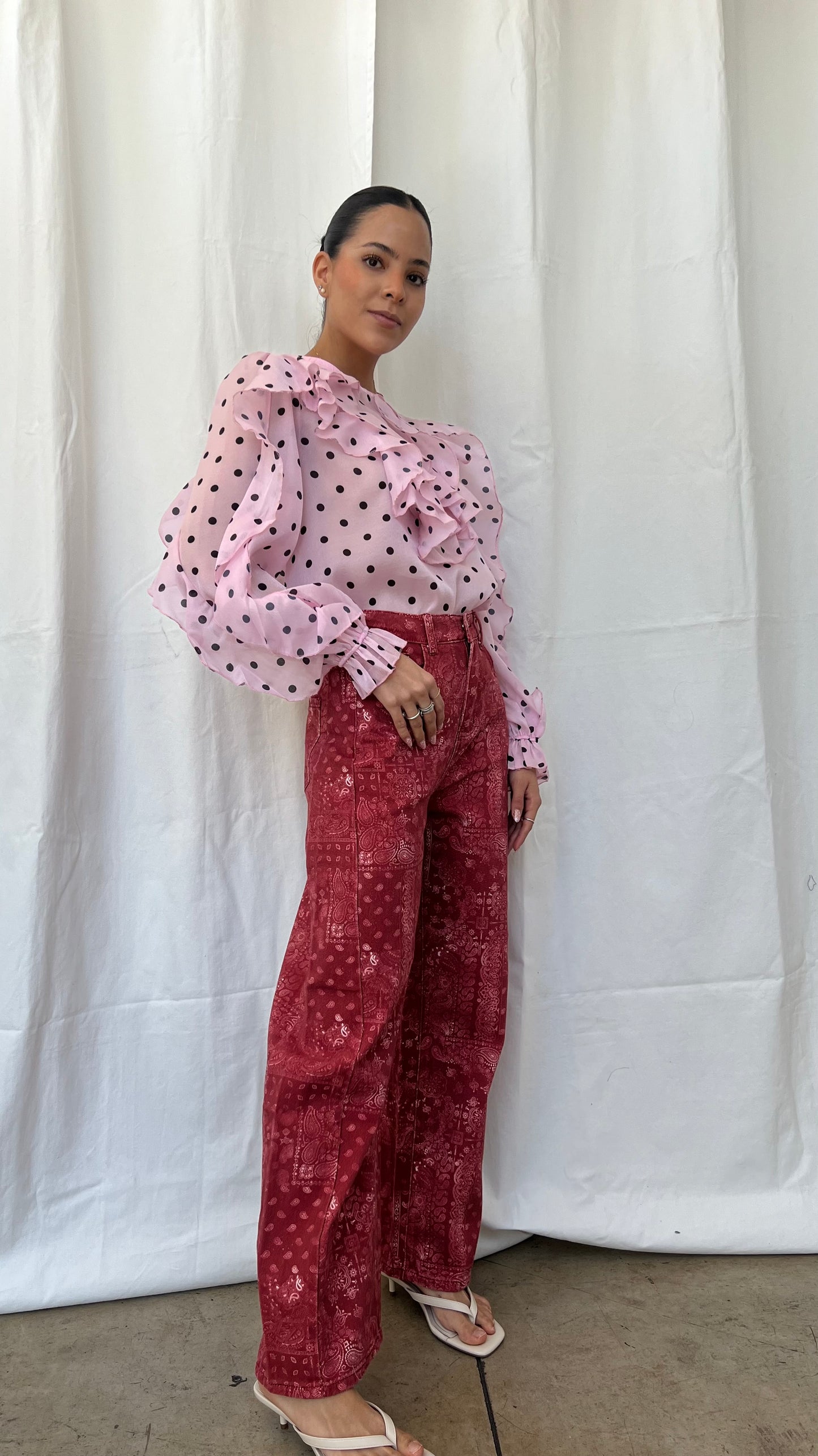 Blusa Polka rosa