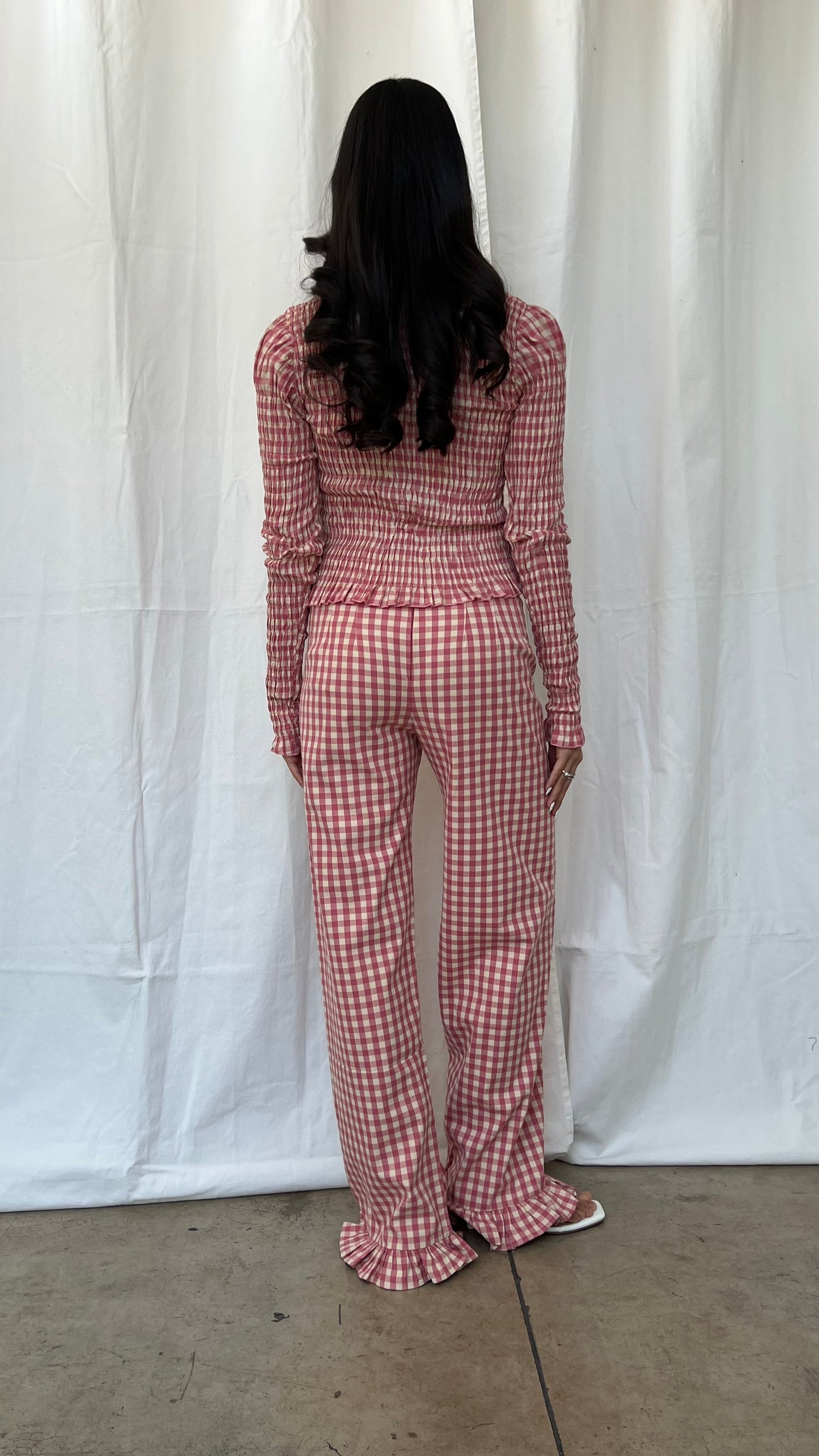 Set rosa cuadros