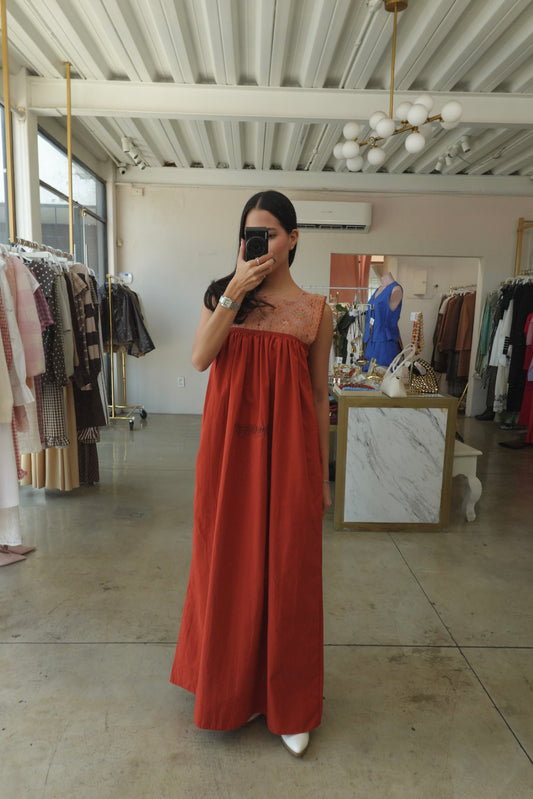 Vestido San Andrés artesanal mexicano
