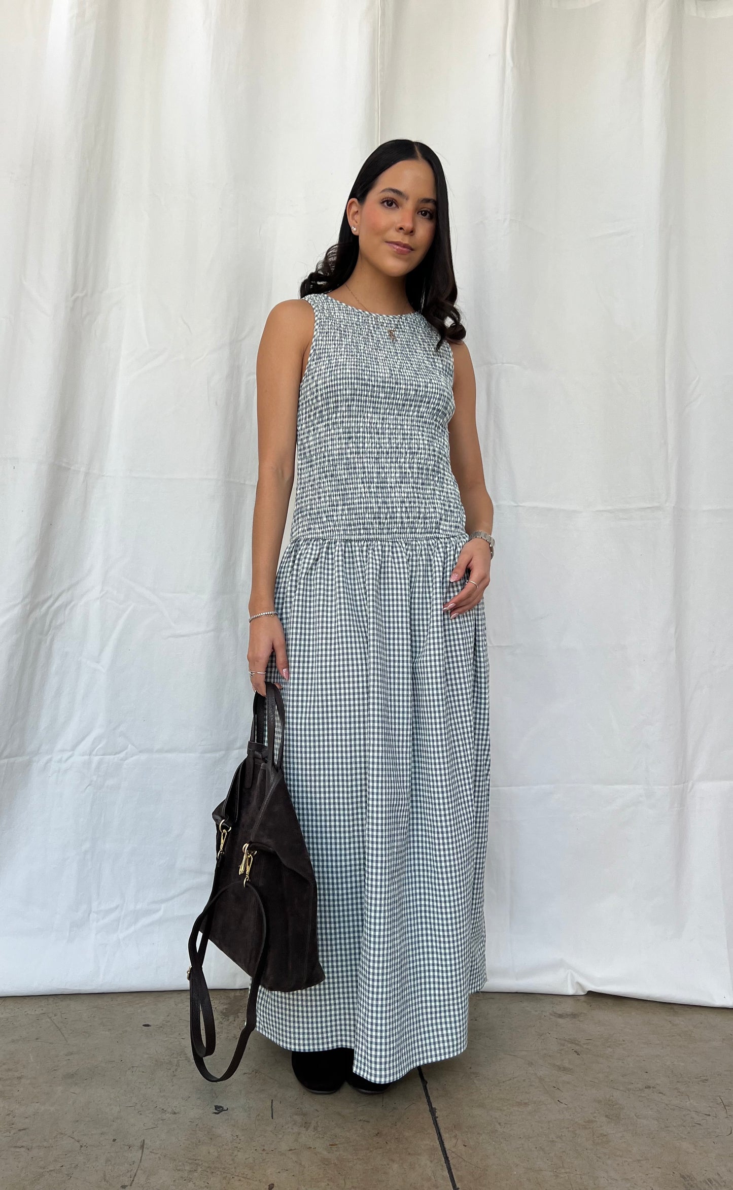 Vestido cuadros azul