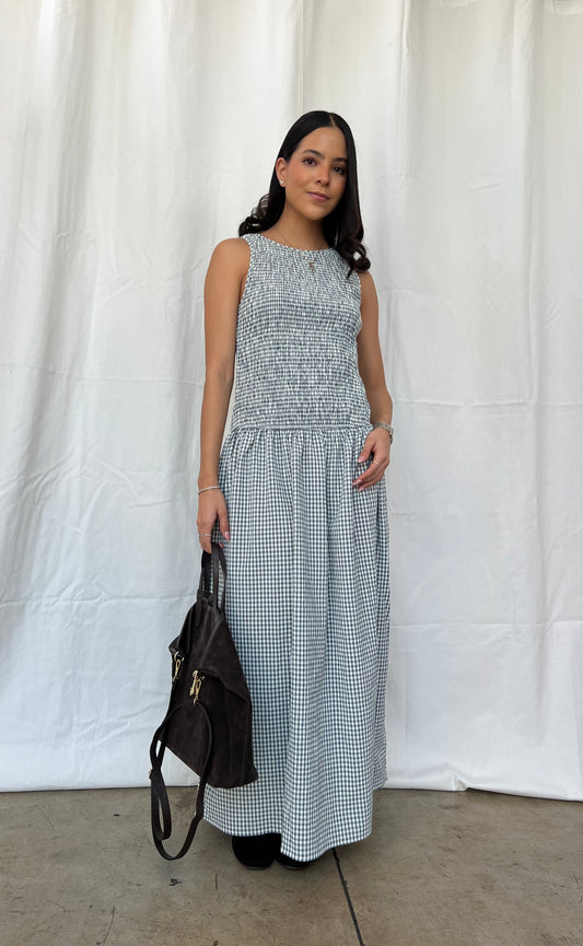 Vestido cuadros azul