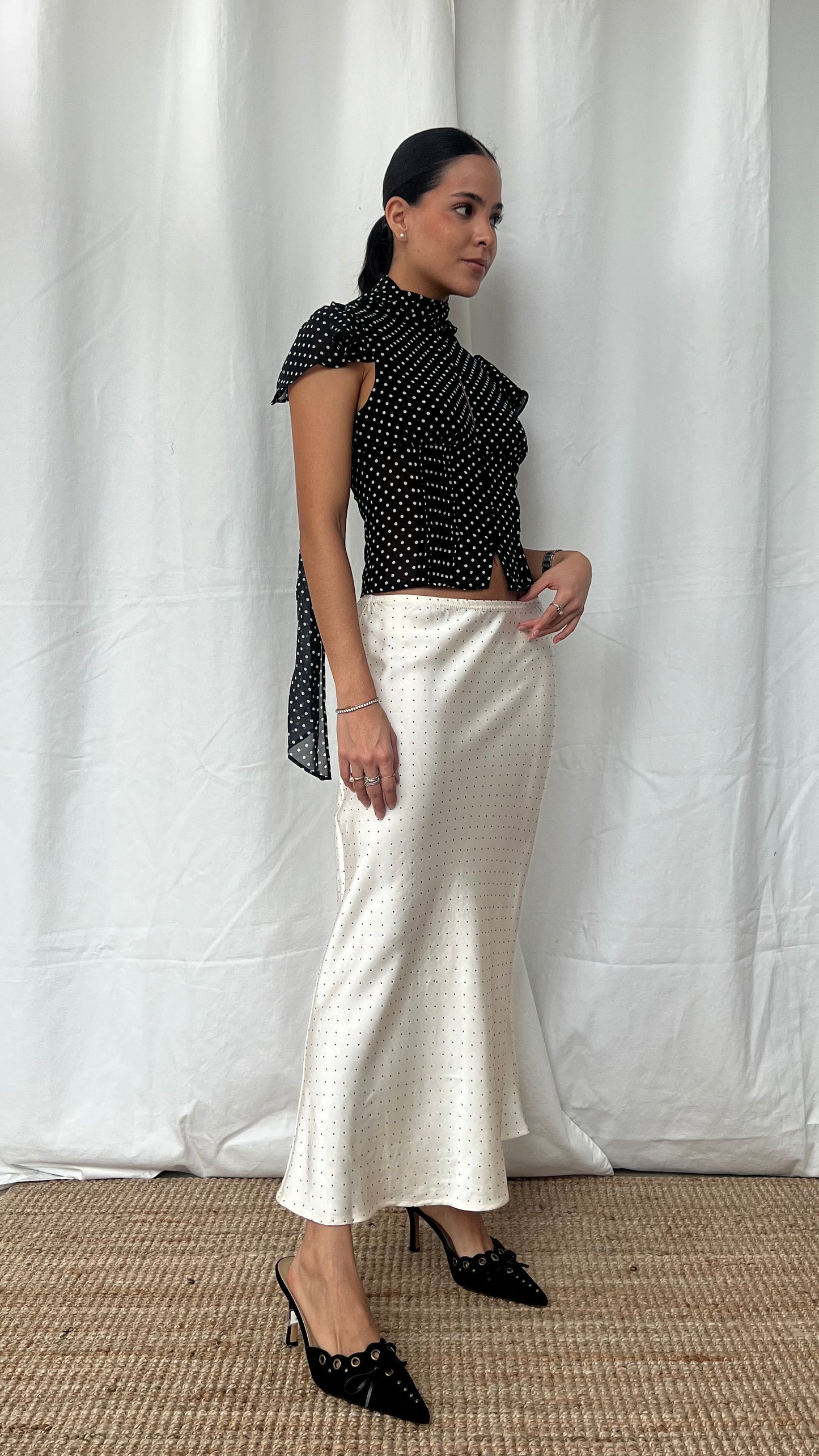 Blusa Polka Dots Negro y Blanco