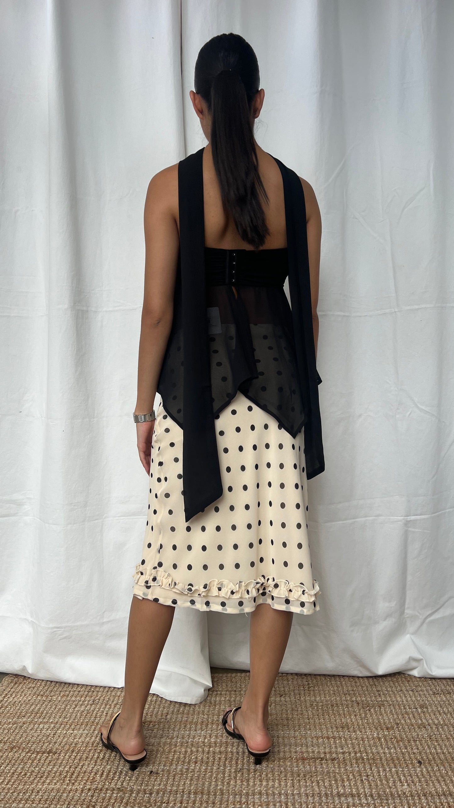 Falda Polka Dott beige