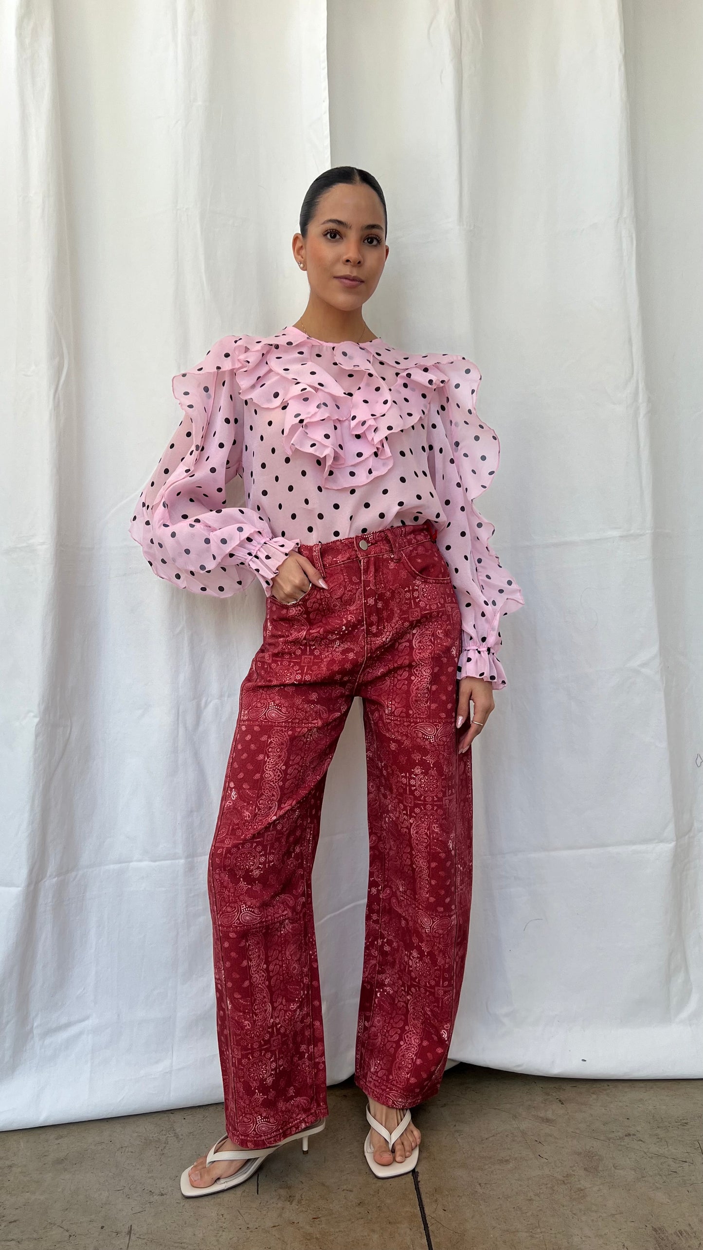 Blusa Polka rosa