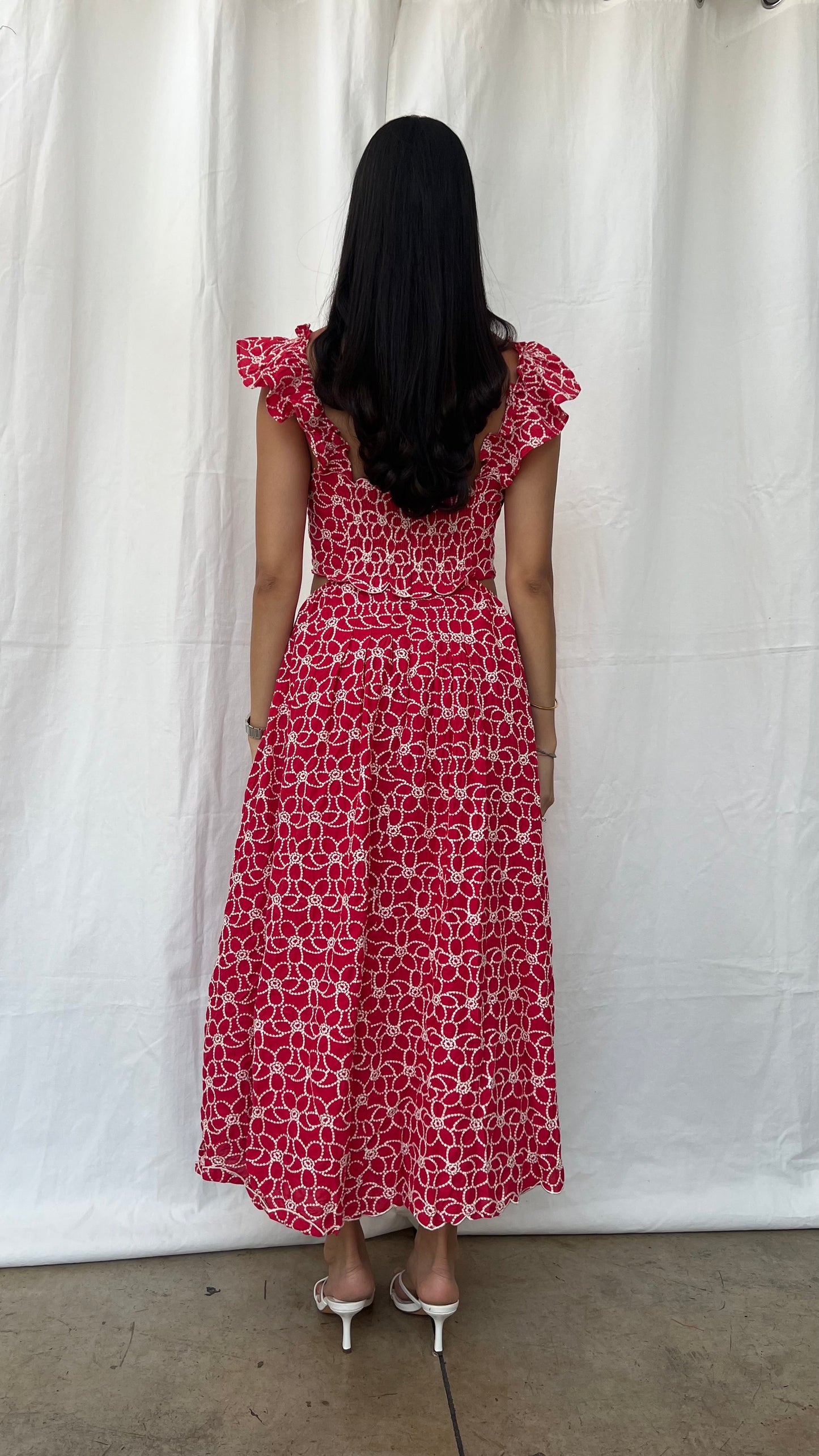 Vestido midi rojo