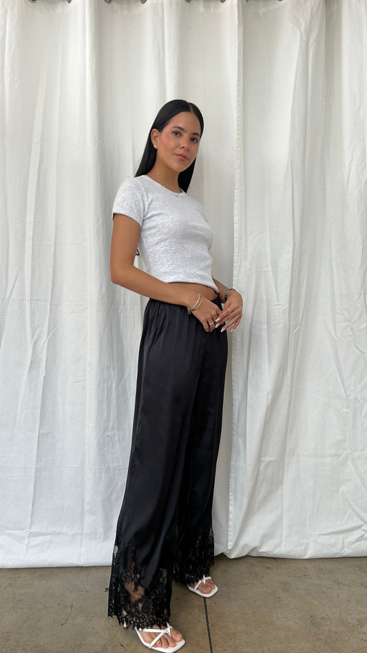 Pantalón satin negro