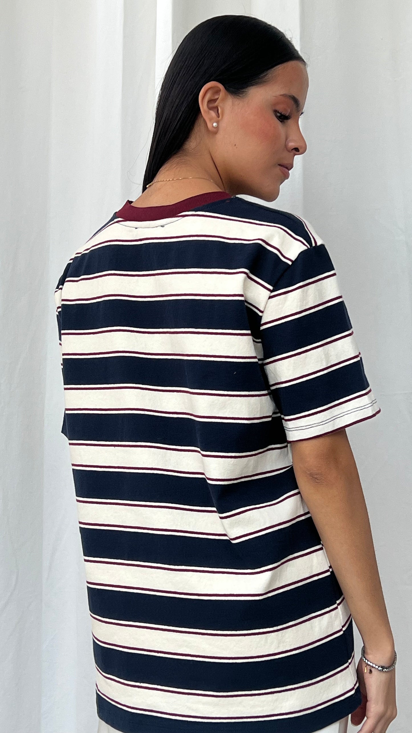 Tshirt rayas azul con tinto