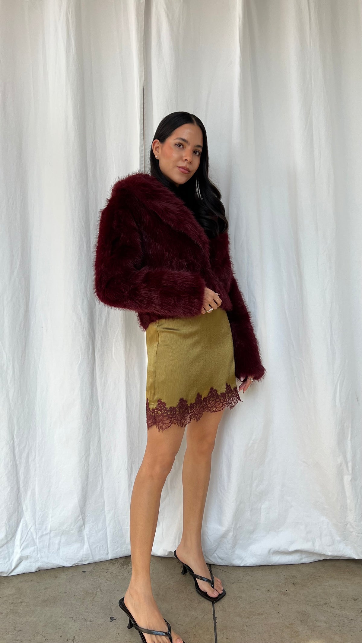 Chaqueta peluche vino
