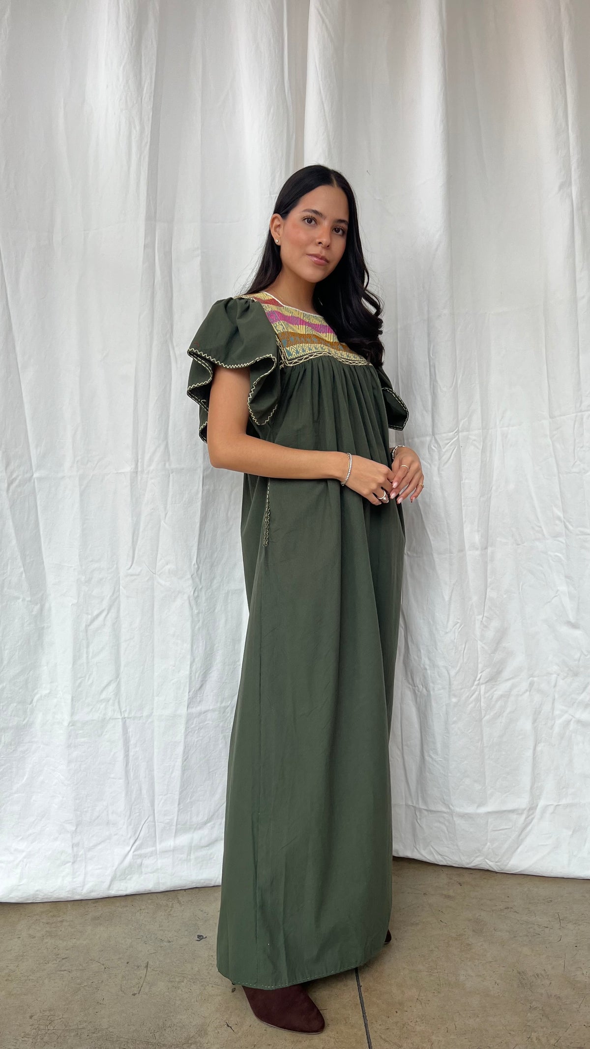 Vestido San Andrés artesanal mexicano