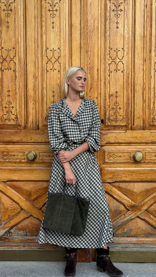 Blusa escocesa verde