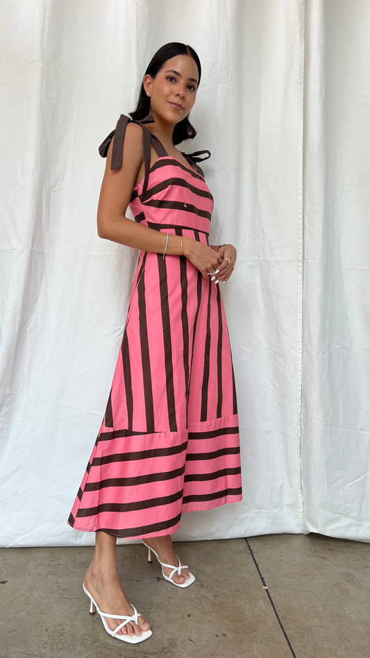 Vestido rayas rosa
