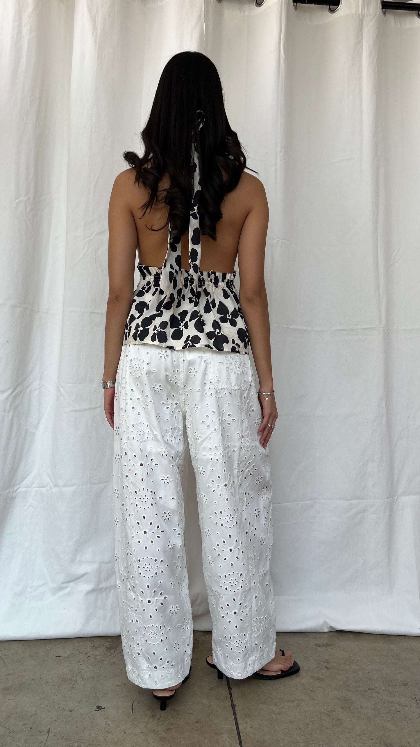 Pantalón encaje blanco