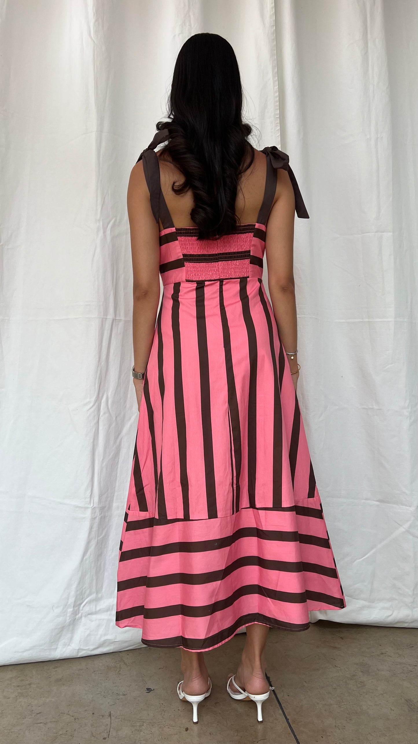 Vestido rayas rosa